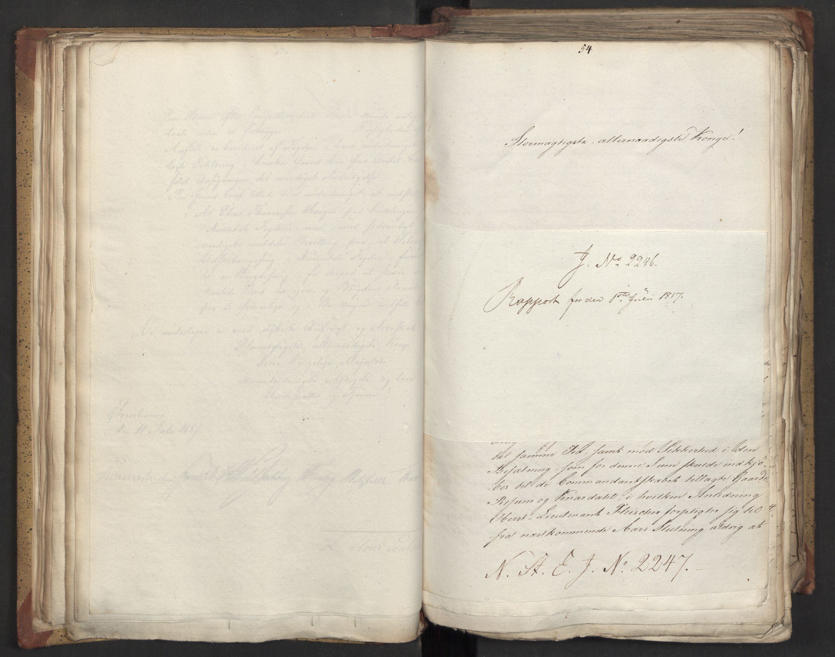 Statsrådsavdelingen i Stockholm, RA/S-1003/D/Da/L0010: Regjeringsinnstillinger nr. 2219-2392, 1817, p. 73