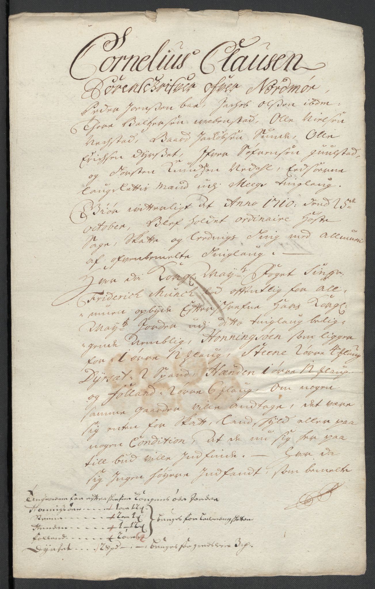 Rentekammeret inntil 1814, Reviderte regnskaper, Fogderegnskap, RA/EA-4092/R56/L3744: Fogderegnskap Nordmøre, 1709-1710, p. 311