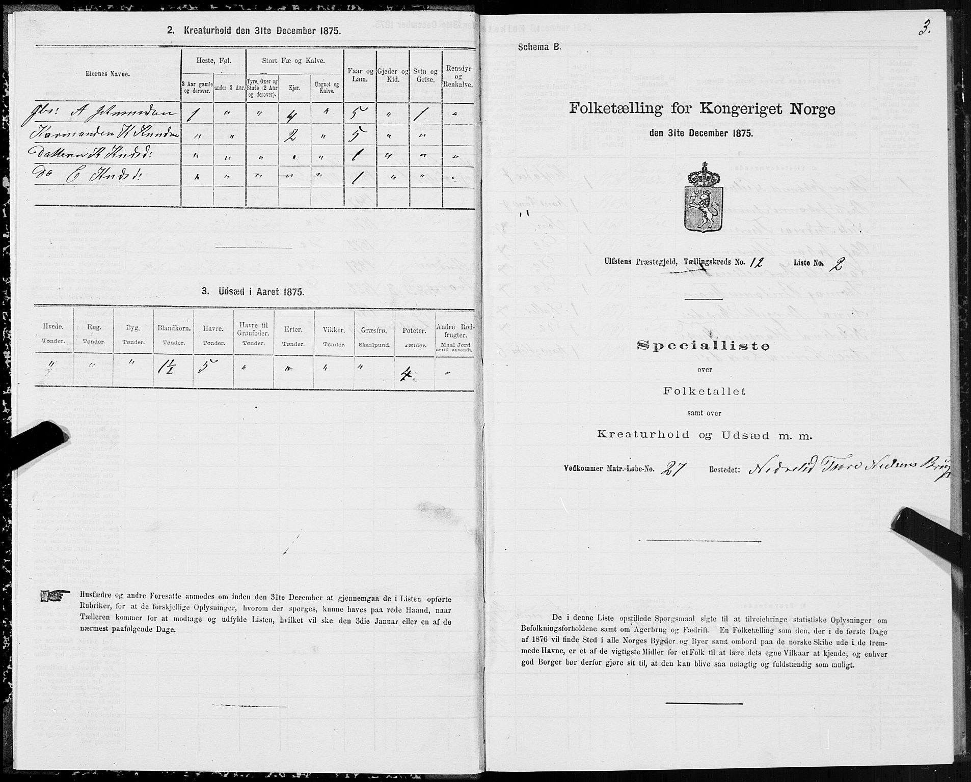 SAT, 1875 census for 1516P Ulstein, 1875, p. 5003