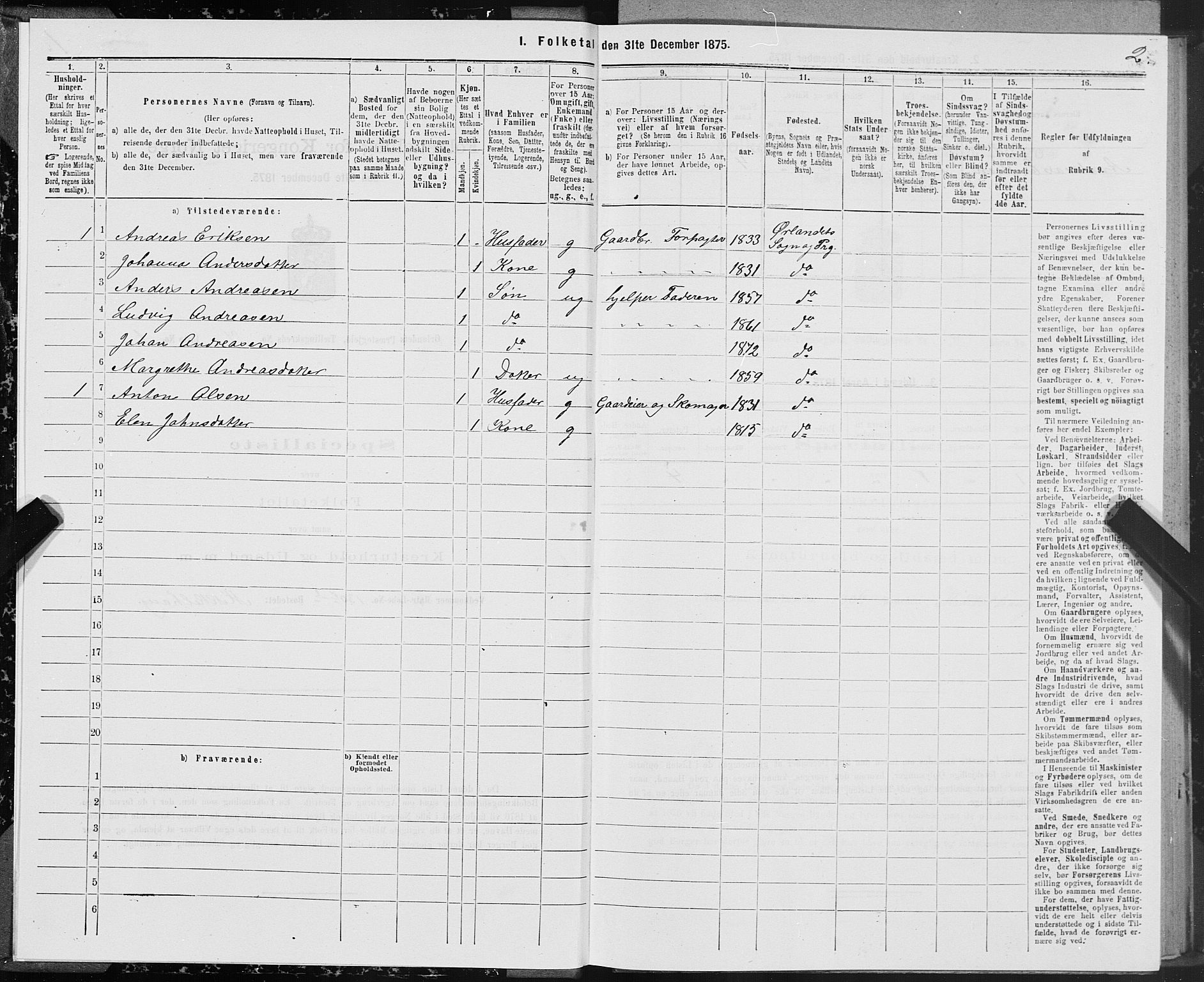 SAT, 1875 census for 1621P Ørland, 1875, p. 4002