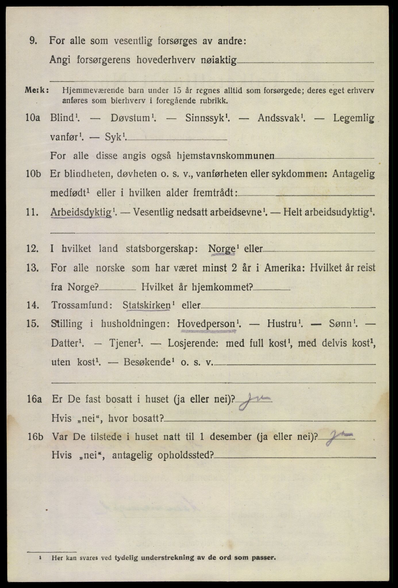 SAKO, 1920 census for Gransherad, 1920, p. 2725