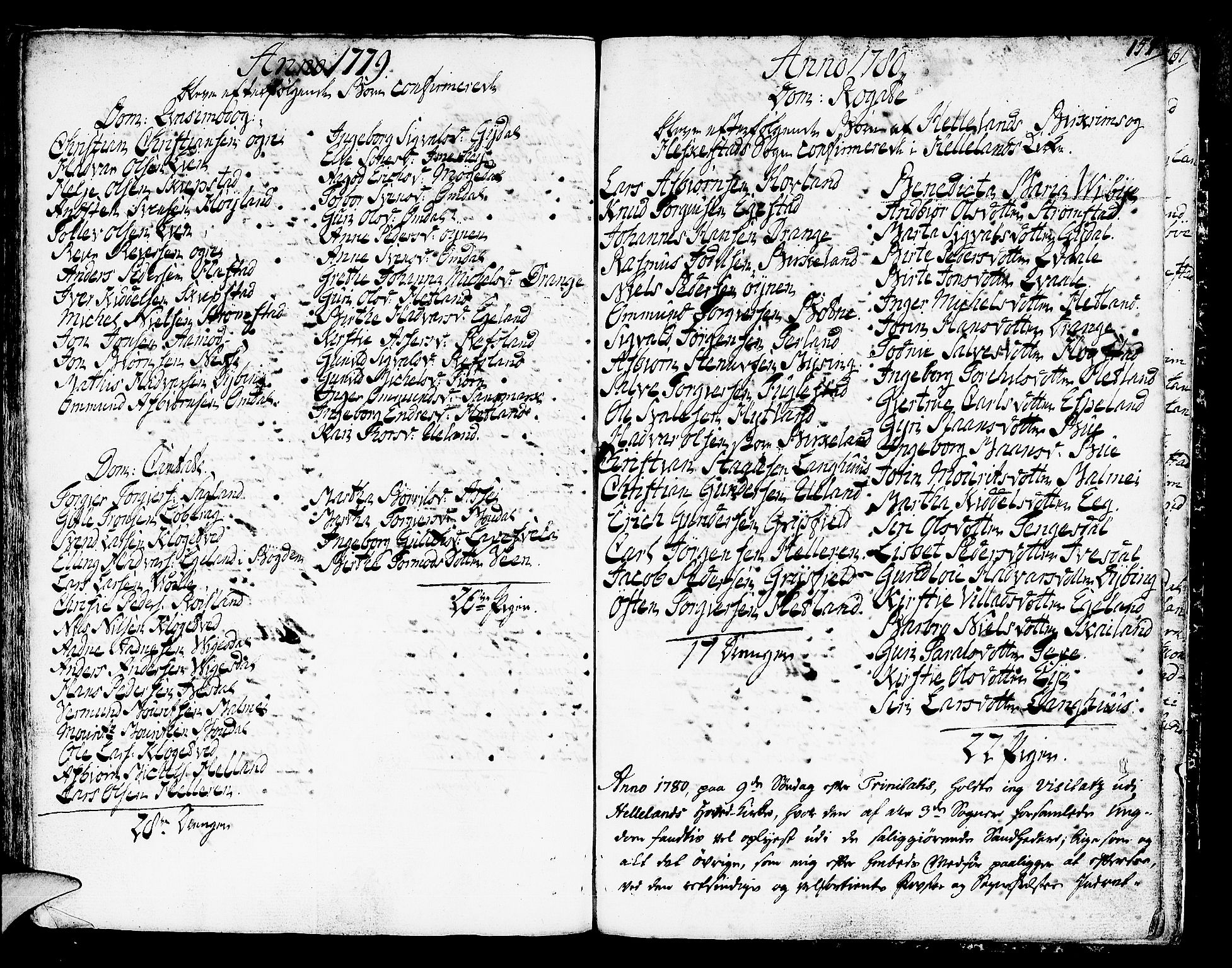 Helleland sokneprestkontor, SAST/A-101810: Parish register (official) no. A 2 /1, 1762-1791, p. 157