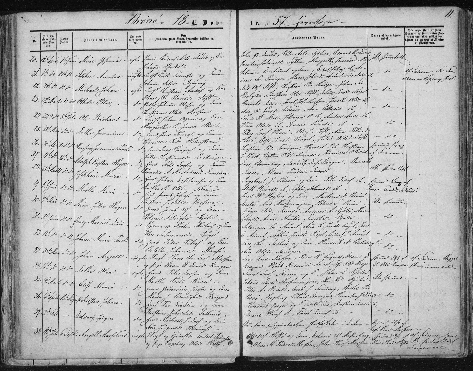 Ministerialprotokoller, klokkerbøker og fødselsregistre - Nordland, AV/SAT-A-1459/813/L0198: Parish register (official) no. 813A08, 1834-1874, p. 11