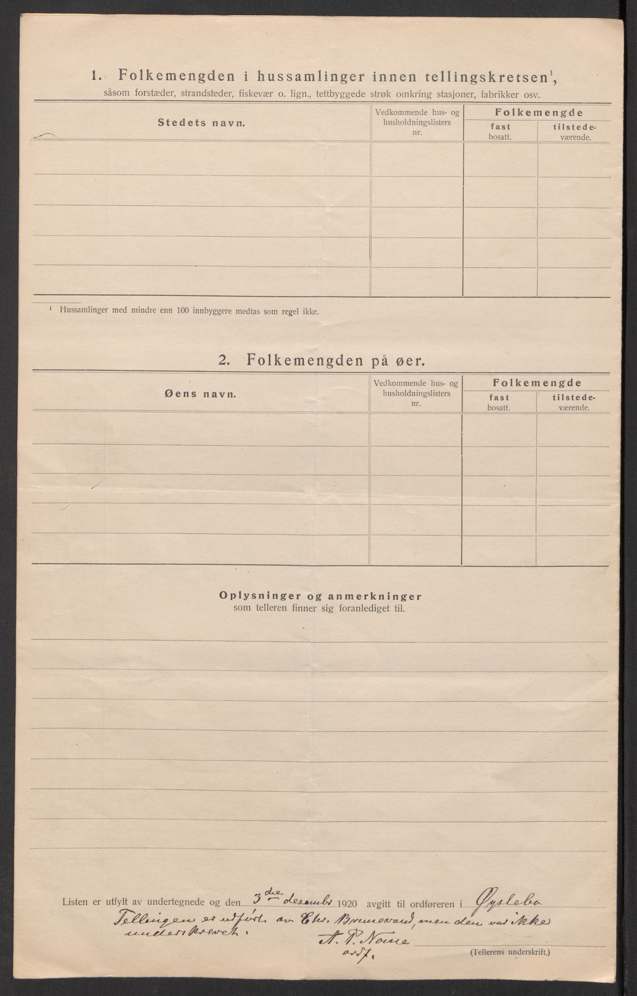 SAK, 1920 census for Øyslebø, 1920, p. 22