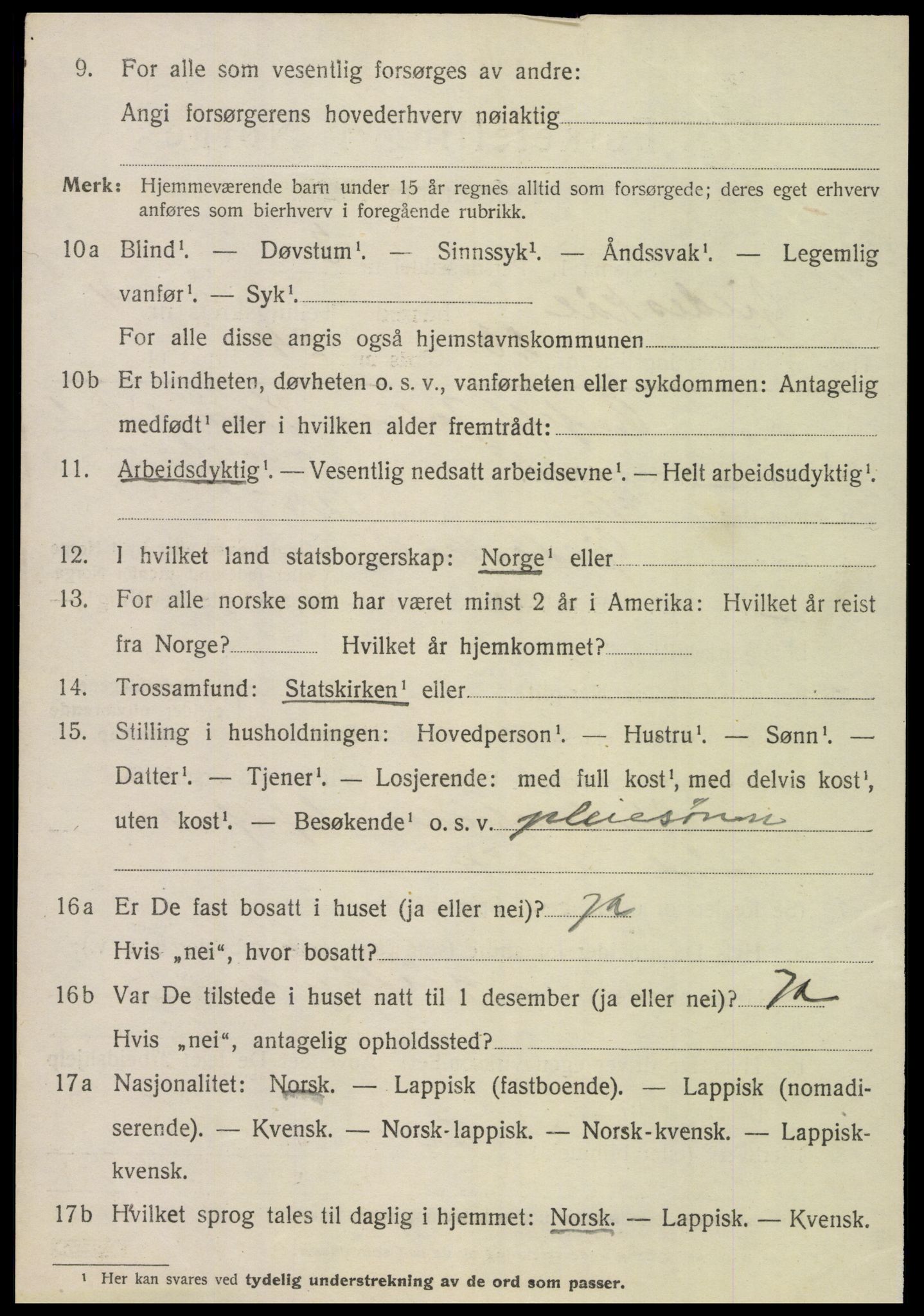 SAT, 1920 census for Gildeskål, 1920, p. 3997