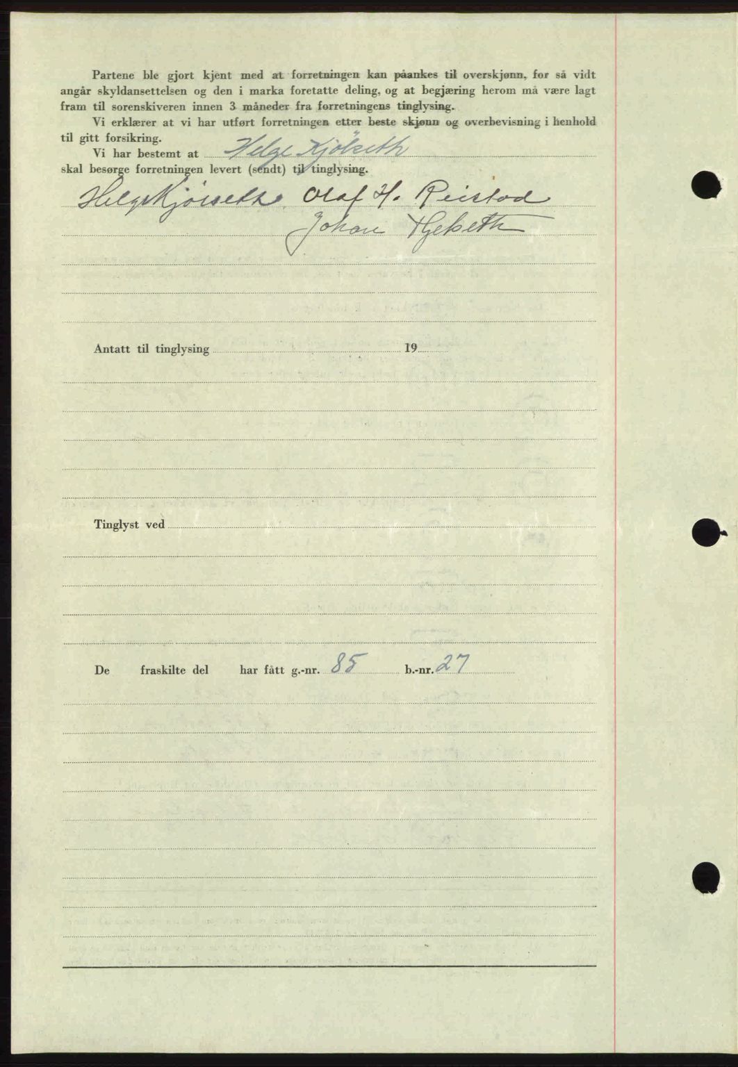 Romsdal sorenskriveri, AV/SAT-A-4149/1/2/2C: Mortgage book no. A21, 1946-1946, Diary no: : 2385/1946