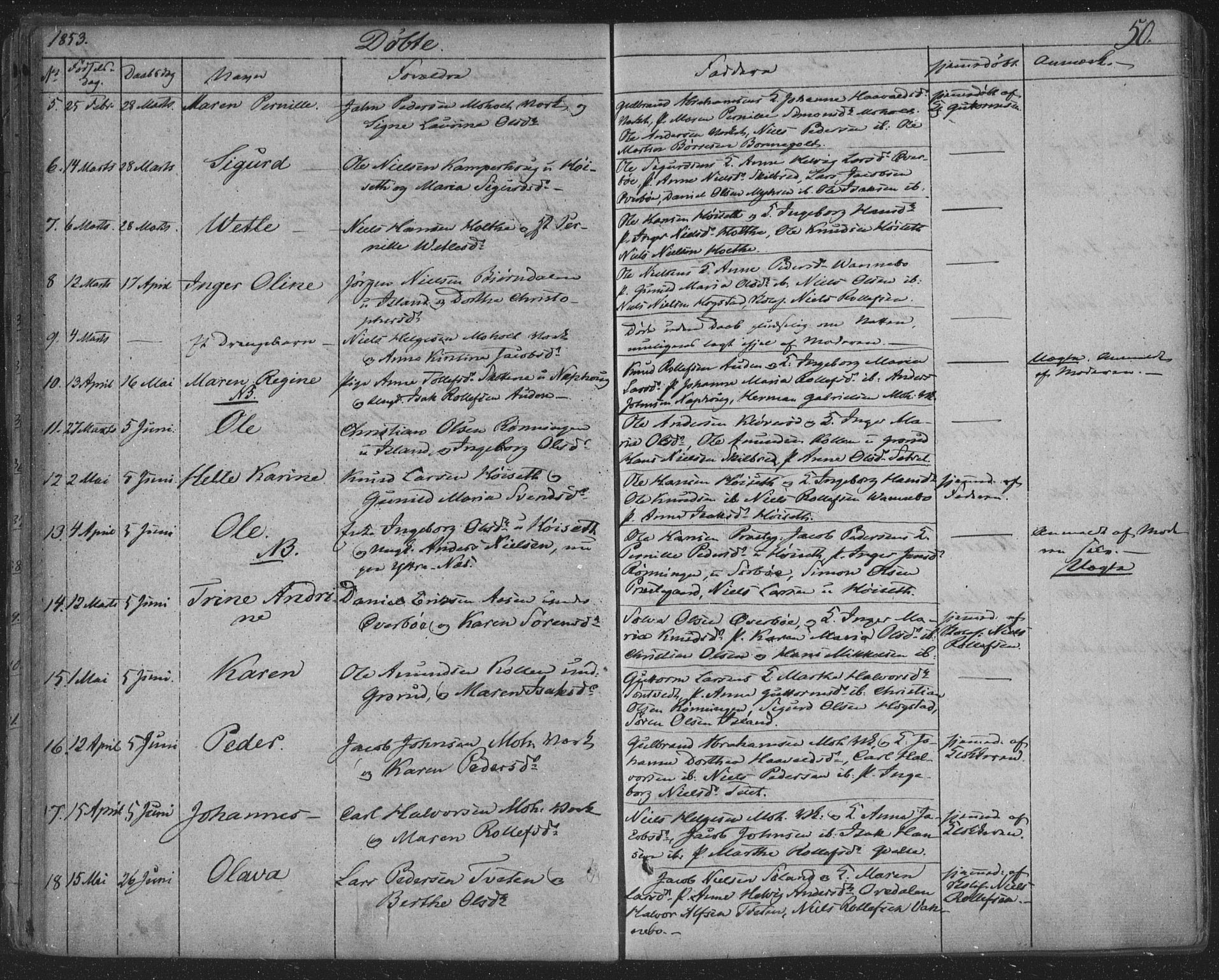Siljan kirkebøker, AV/SAKO-A-300/F/Fa/L0001: Parish register (official) no. 1, 1831-1870, p. 50