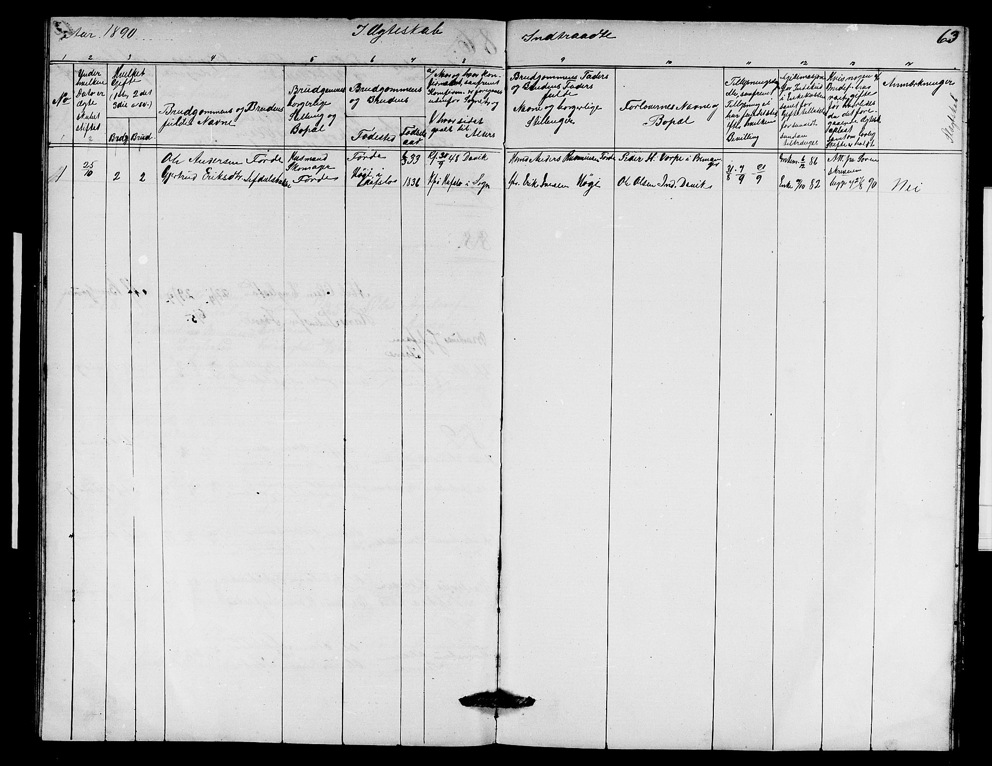 Davik sokneprestembete, SAB/A-79701/H/Hab/Habd/L0001: Parish register (copy) no. D 1, 1866-1891, p. 65