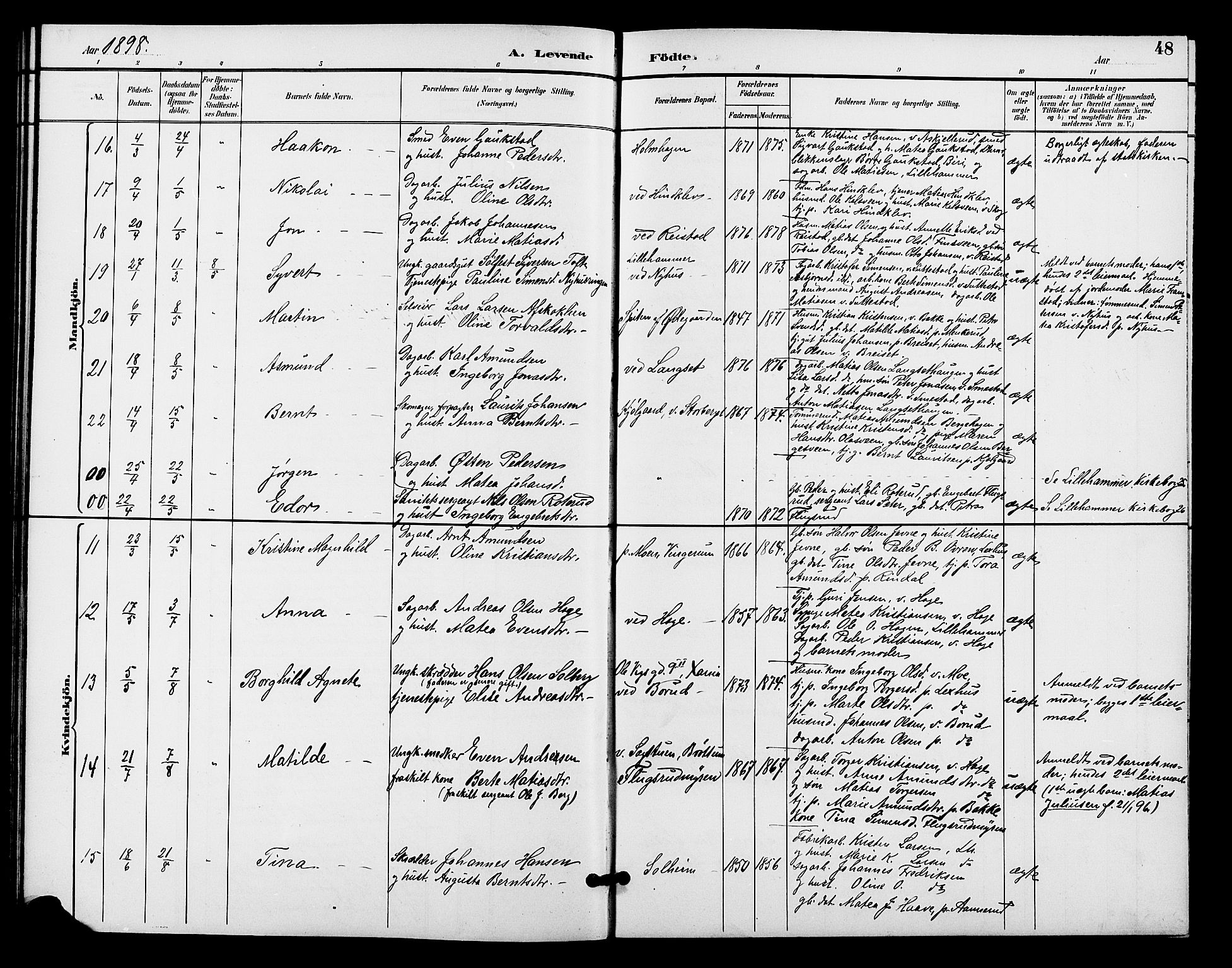 Fåberg prestekontor, AV/SAH-PREST-086/H/Ha/Hab/L0009: Parish register (copy) no. 9, 1891-1902, p. 48