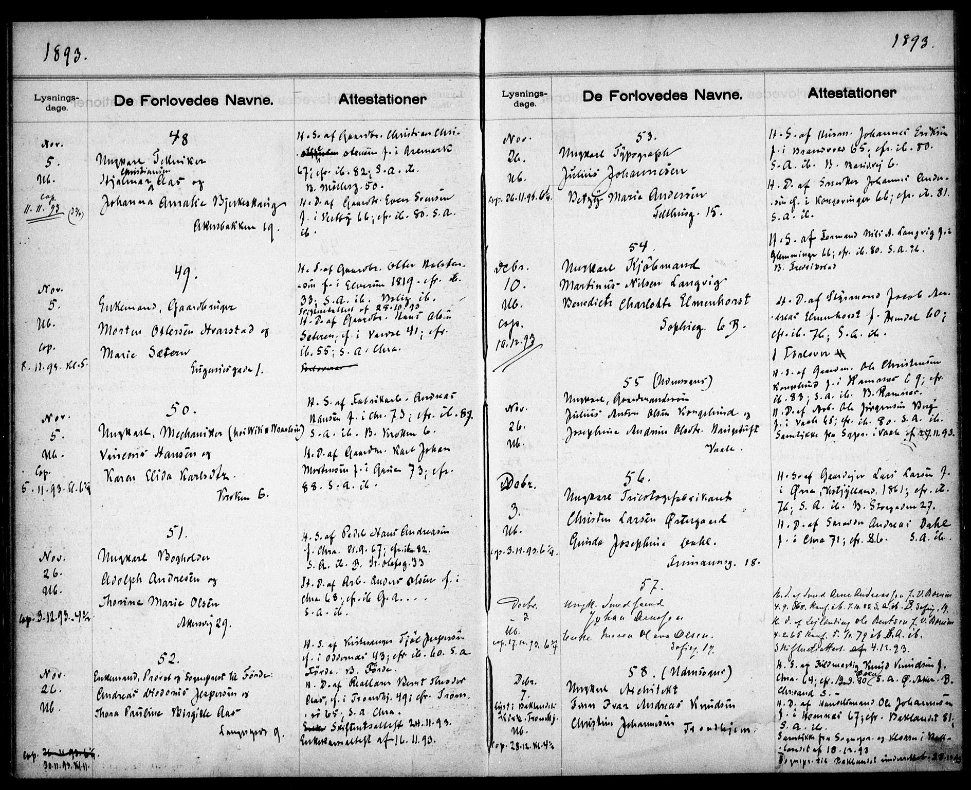 Gamle Aker prestekontor Kirkebøker, AV/SAO-A-10617a/H/L0002: Banns register no. 2, 1890-1900
