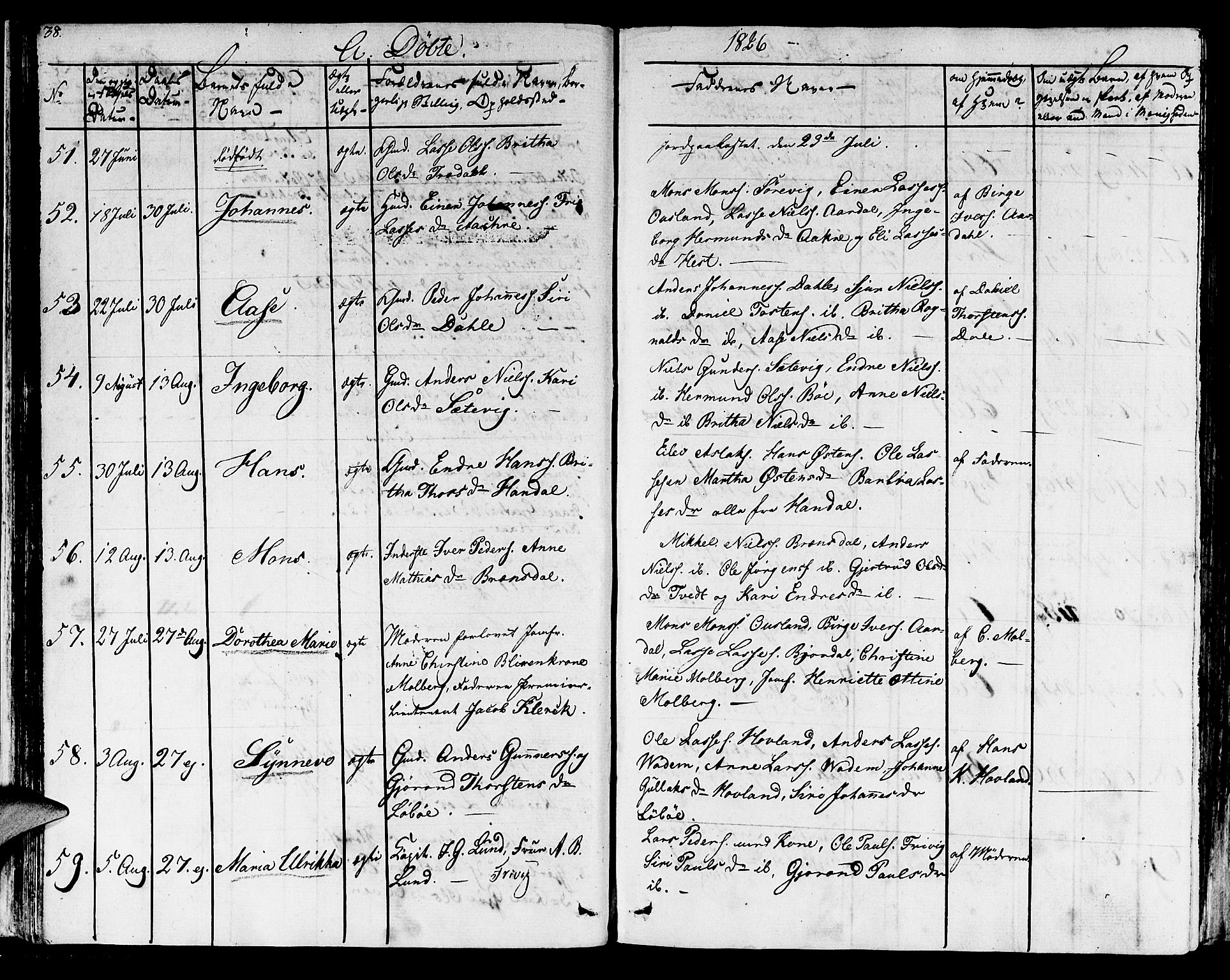 Lavik sokneprestembete, AV/SAB-A-80901: Parish register (official) no. A 2I, 1821-1842, p. 38