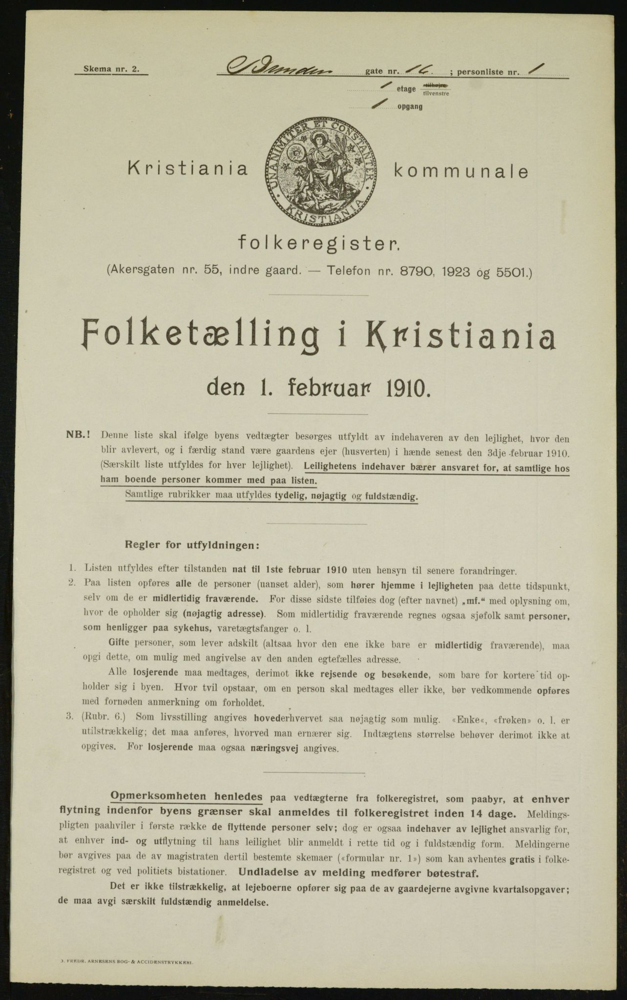 OBA, Municipal Census 1910 for Kristiania, 1910, p. 8436