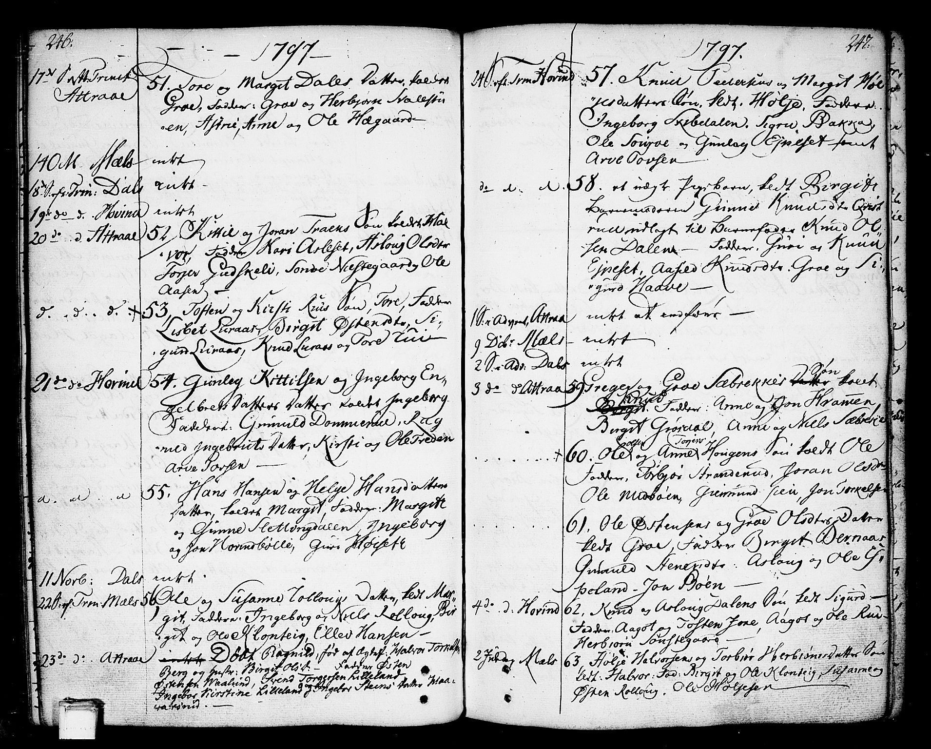Tinn kirkebøker, SAKO/A-308/F/Fa/L0002: Parish register (official) no. I 2, 1757-1810, p. 246-247