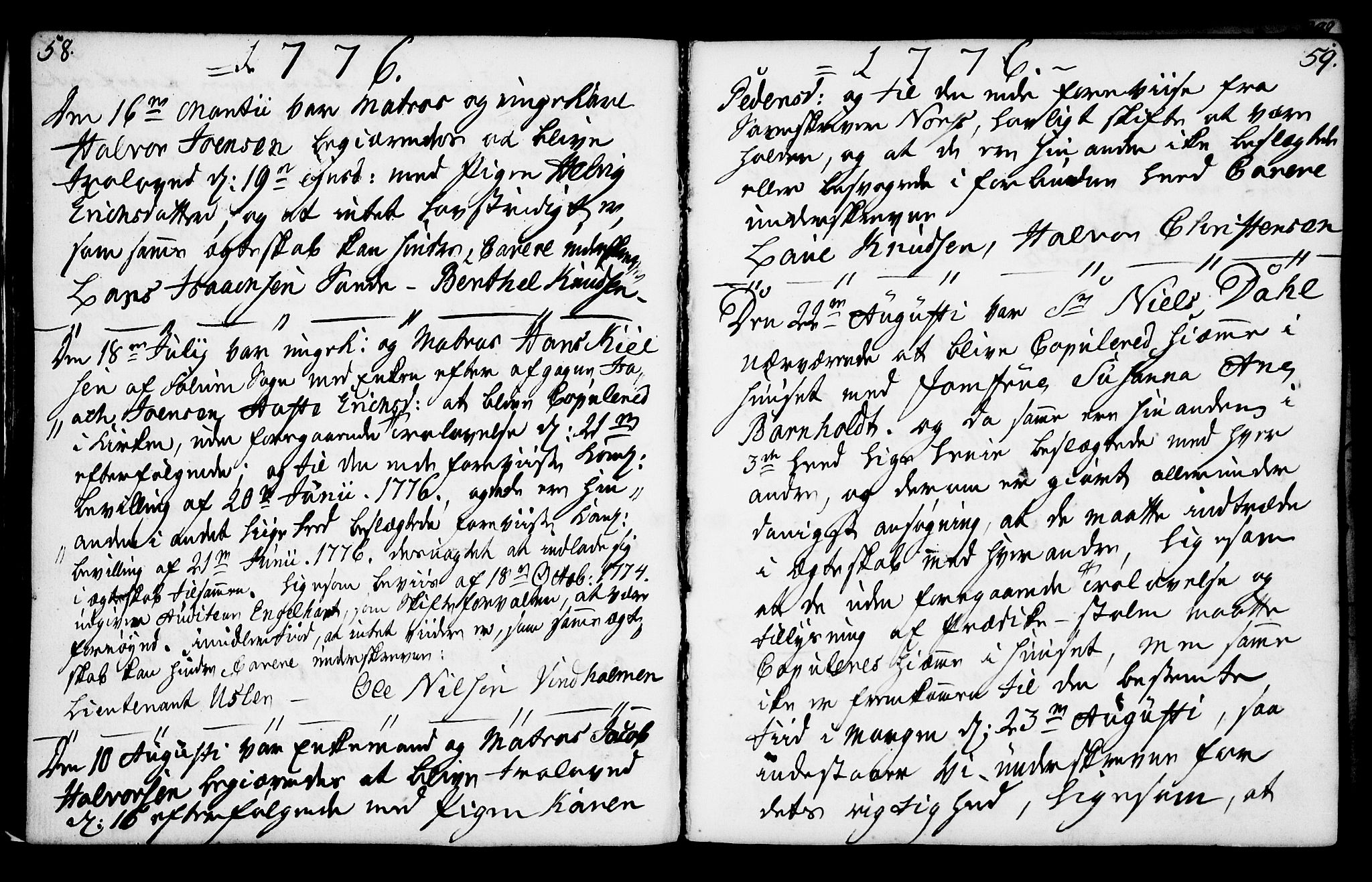 Porsgrunn kirkebøker , AV/SAKO-A-104/F/Fa/L0003: Parish register (official) no. 3, 1764-1814, p. 58-59