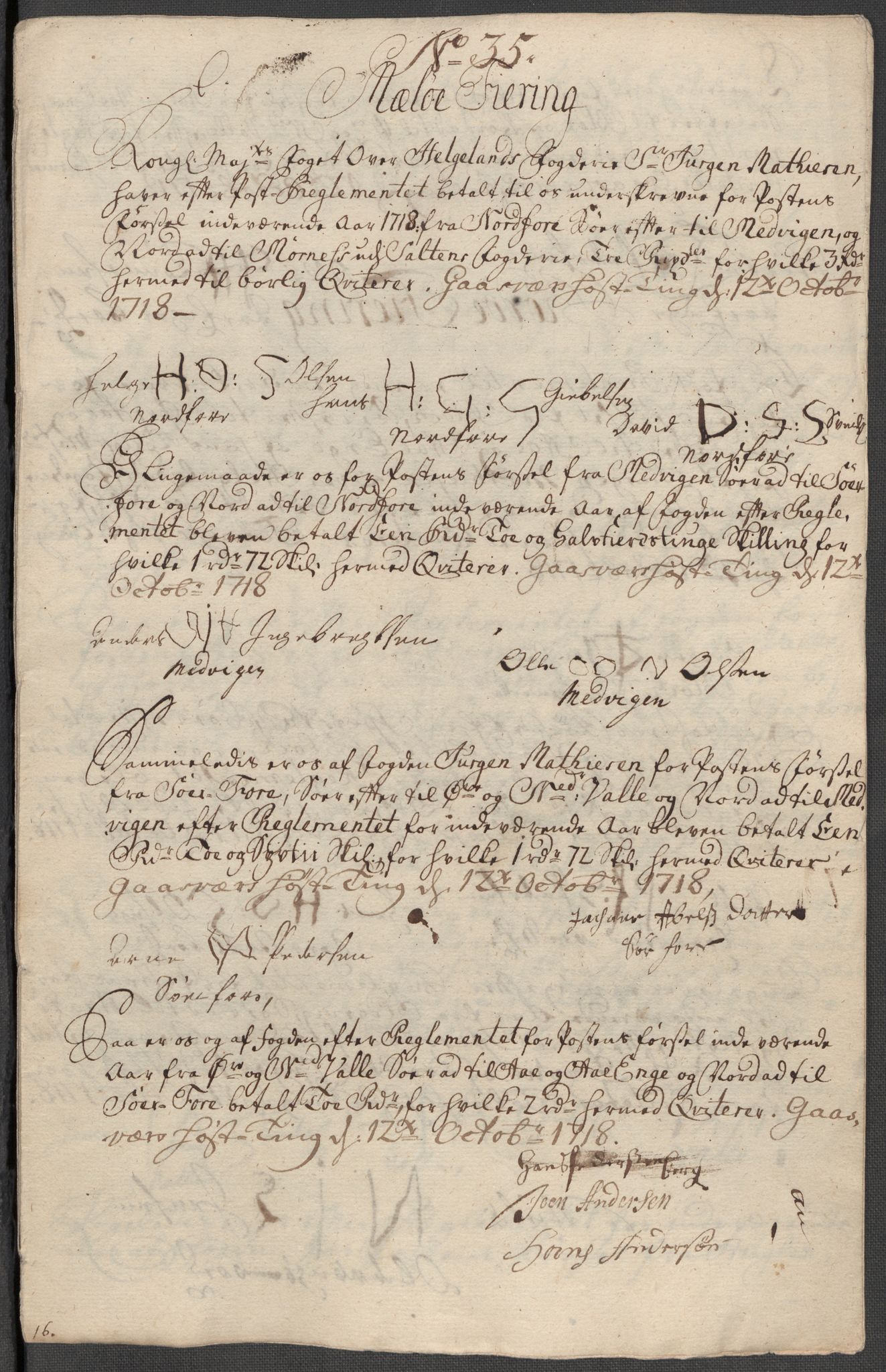 Rentekammeret inntil 1814, Reviderte regnskaper, Fogderegnskap, AV/RA-EA-4092/R65/L4516: Fogderegnskap Helgeland, 1718, p. 255