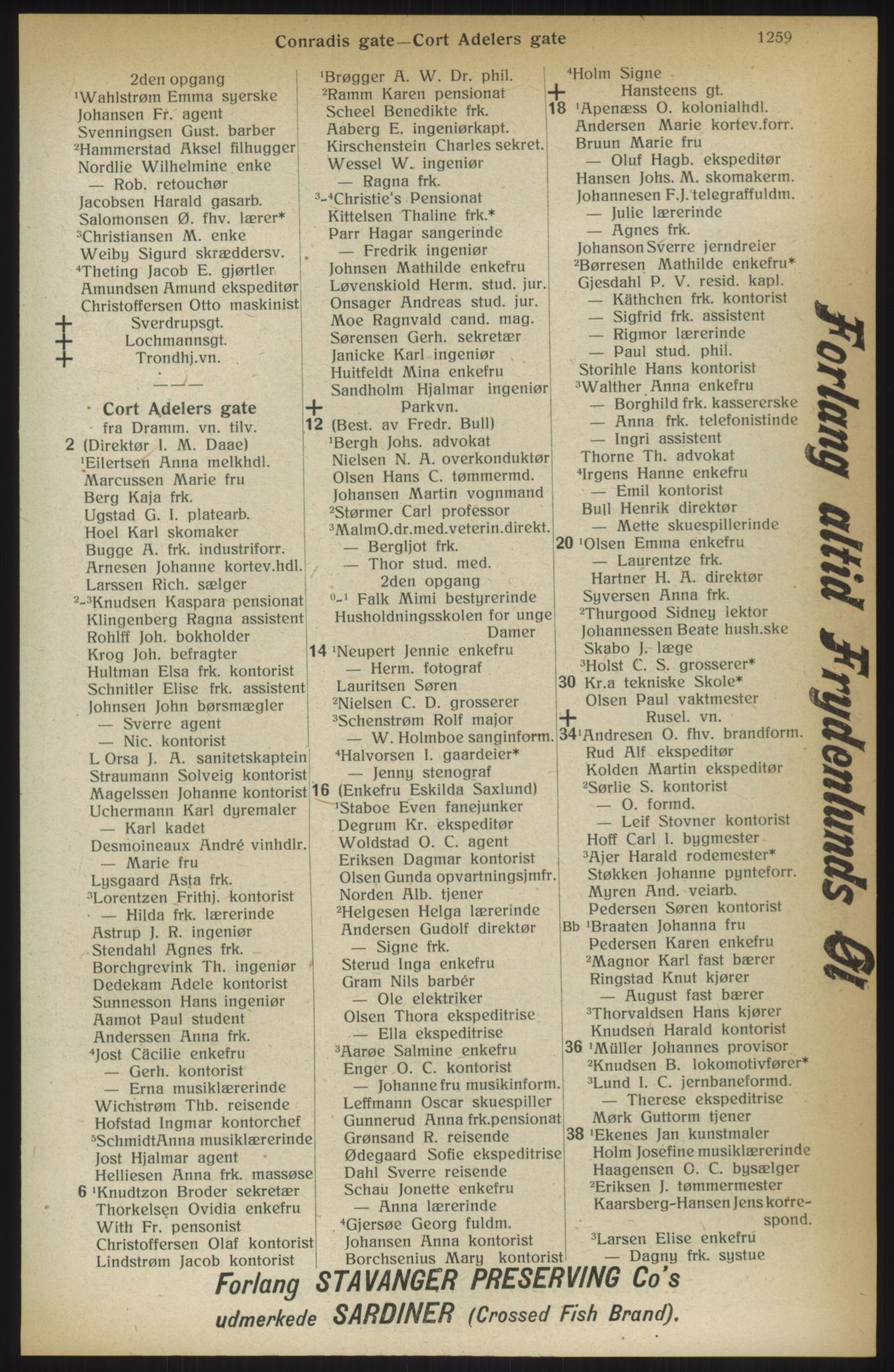 Kristiania/Oslo adressebok, PUBL/-, 1914, p. 1259