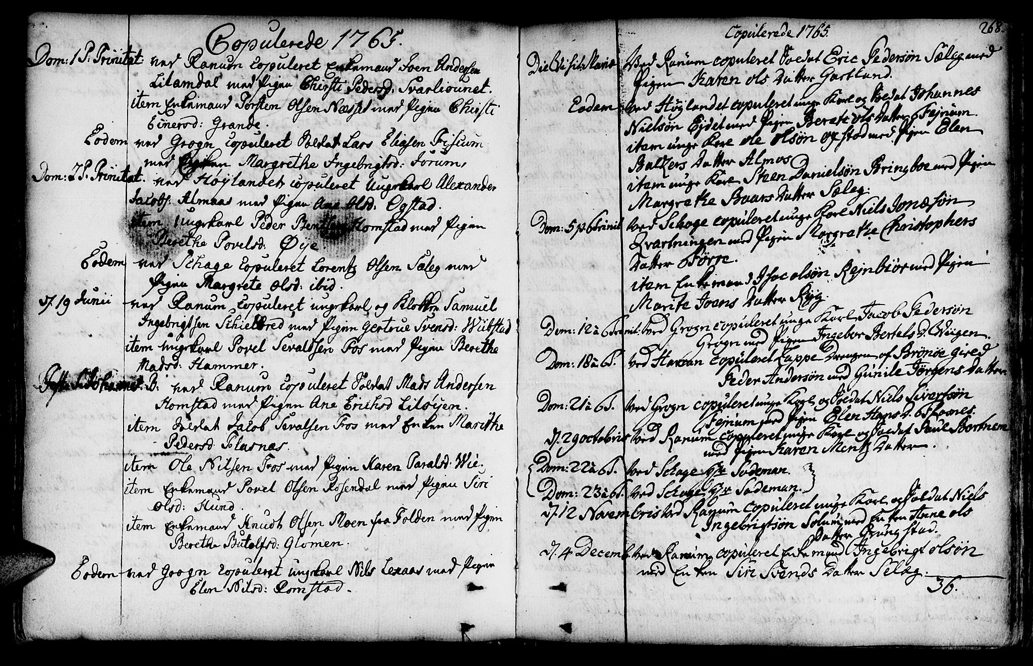 Ministerialprotokoller, klokkerbøker og fødselsregistre - Nord-Trøndelag, SAT/A-1458/764/L0542: Parish register (official) no. 764A02, 1748-1779, p. 268