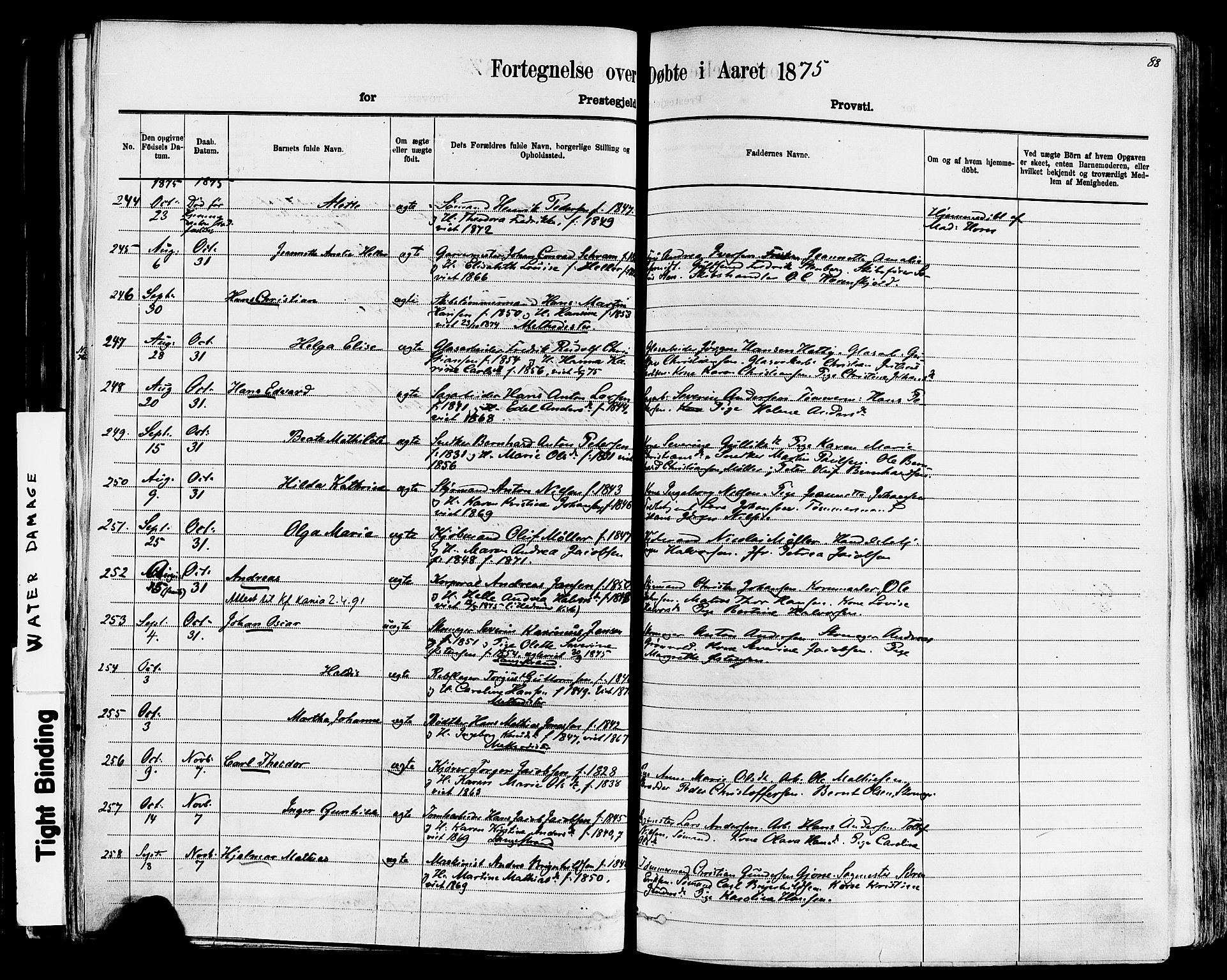 Larvik kirkebøker, AV/SAKO-A-352/F/Fa/L0006: Parish register (official) no. I 6, 1871-1883, p. 88