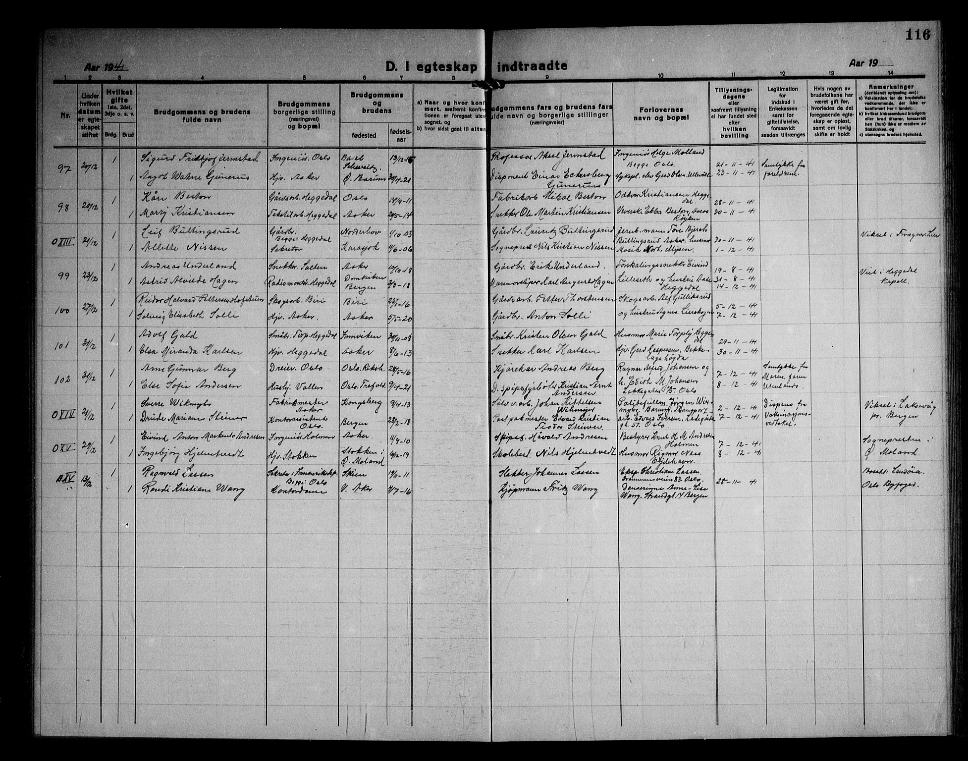 Asker prestekontor Kirkebøker, SAO/A-10256a/F/Fa/L0020: Parish register (official) no. I 20, 1918-1948, p. 116