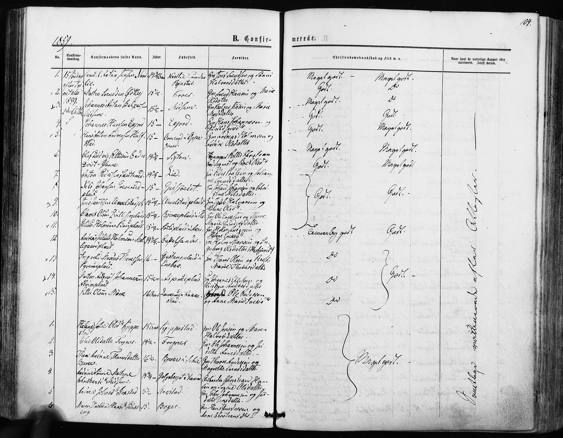 Kråkstad prestekontor Kirkebøker, SAO/A-10125a/F/Fa/L0007: Parish register (official) no. I 7, 1858-1870, p. 104