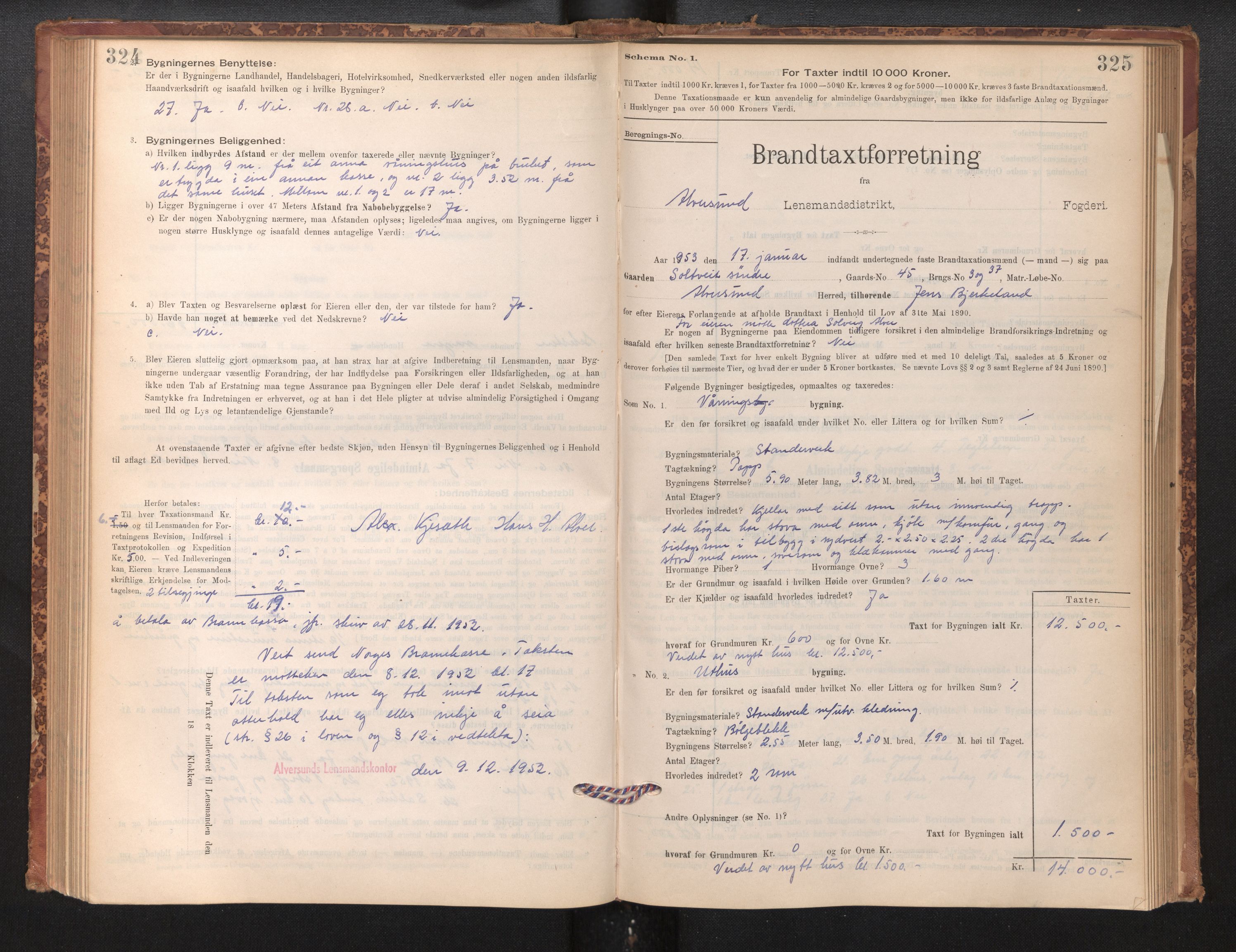 Lensmannen i Alversund, AV/SAB-A-30701/0012/L0004: Branntakstprotokoll, skjematakst, 1894-1953, p. 324-325