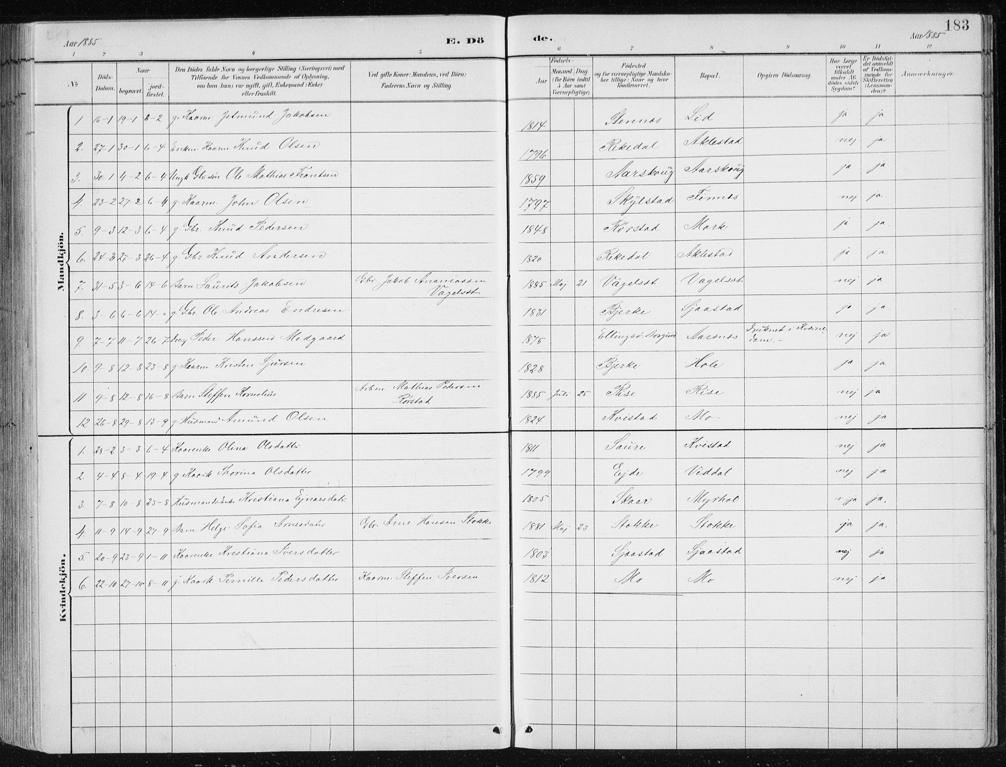 Ministerialprotokoller, klokkerbøker og fødselsregistre - Møre og Romsdal, AV/SAT-A-1454/515/L0215: Parish register (copy) no. 515C02, 1884-1906, p. 183