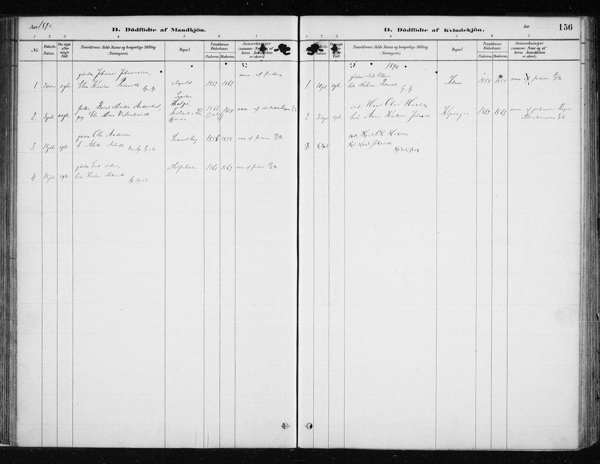 Lyngen sokneprestembete, AV/SATØ-S-1289/H/He/Hea/L0007kirke: Parish register (official) no. 7, 1879-1890, p. 156