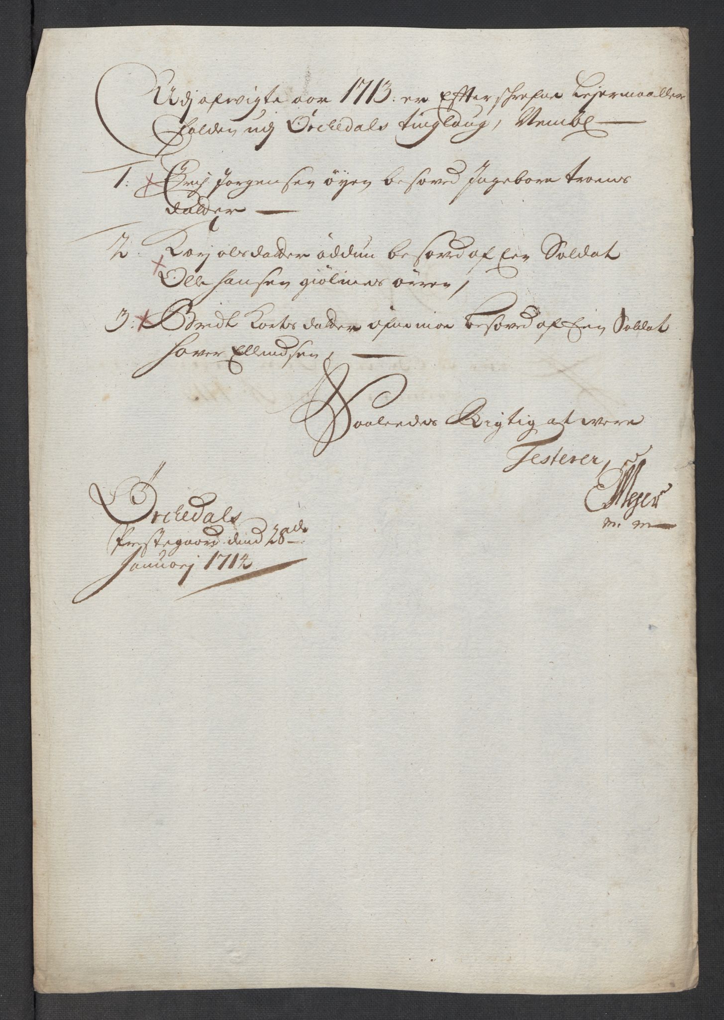 Rentekammeret inntil 1814, Reviderte regnskaper, Fogderegnskap, AV/RA-EA-4092/R60/L3964: Fogderegnskap Orkdal og Gauldal, 1713, p. 234