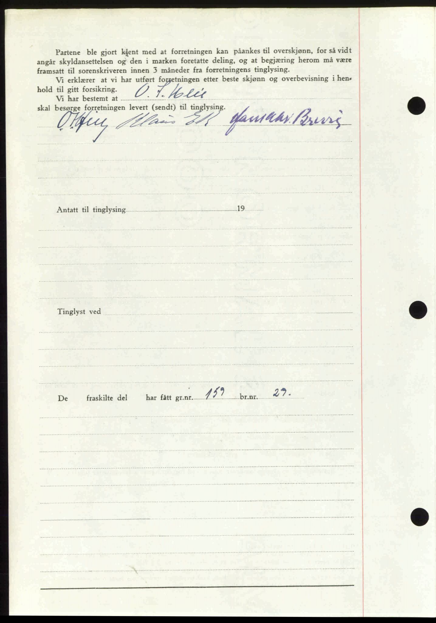 Follo sorenskriveri, SAO/A-10274/G/Ga/Gaa/L0085: Mortgage book no. I 85, 1948-1948, Diary no: : 4030/1948