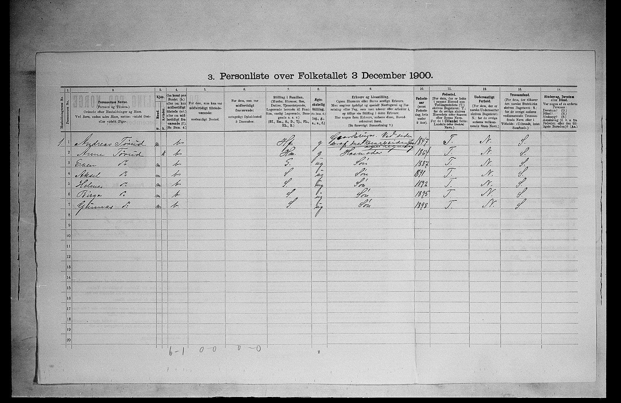 SAH, 1900 census for Ringsaker, 1900, p. 386