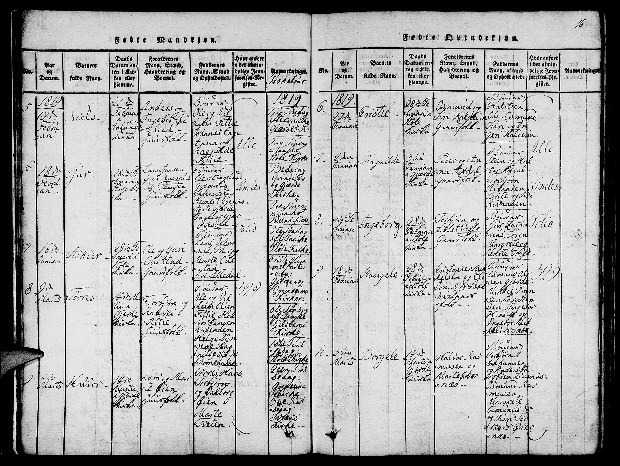 Etne sokneprestembete, SAB/A-75001/H/Haa: Parish register (official) no. A 6, 1815-1831, p. 16