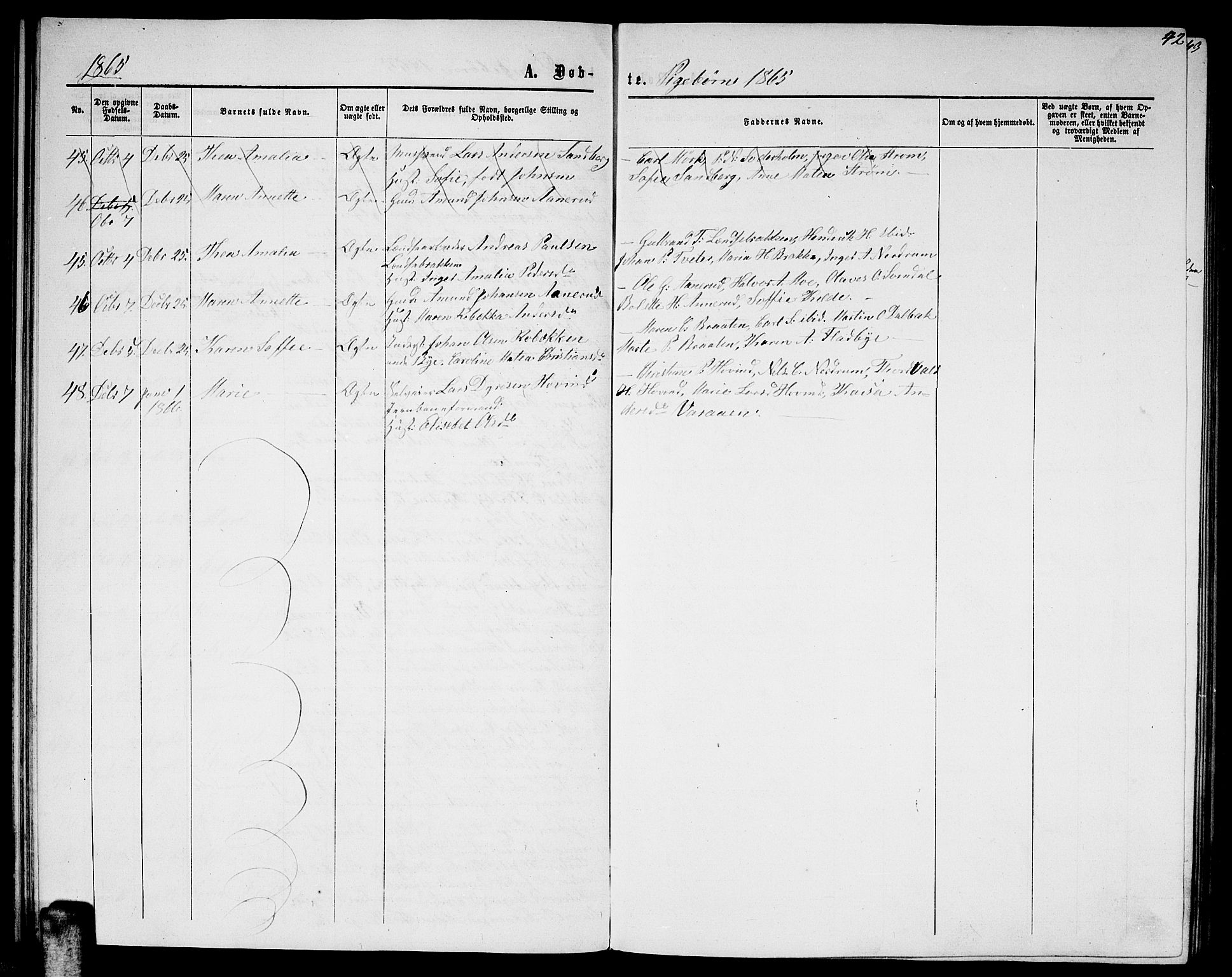 Fet prestekontor Kirkebøker, AV/SAO-A-10370a/G/Ga/L0003: Parish register (copy) no. I 3, 1860-1867, p. 42