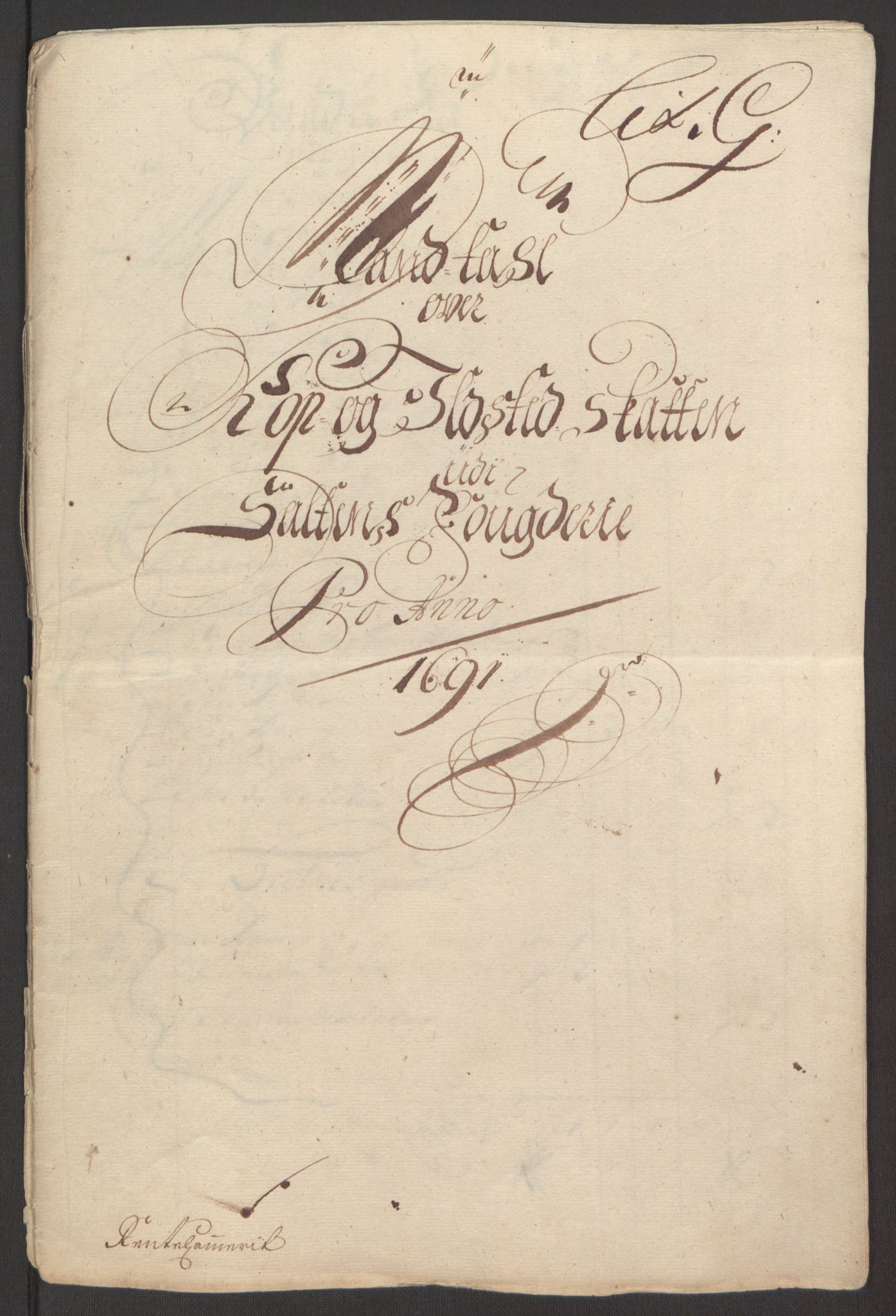 Rentekammeret inntil 1814, Reviderte regnskaper, Fogderegnskap, RA/EA-4092/R66/L4577: Fogderegnskap Salten, 1691-1693, p. 80