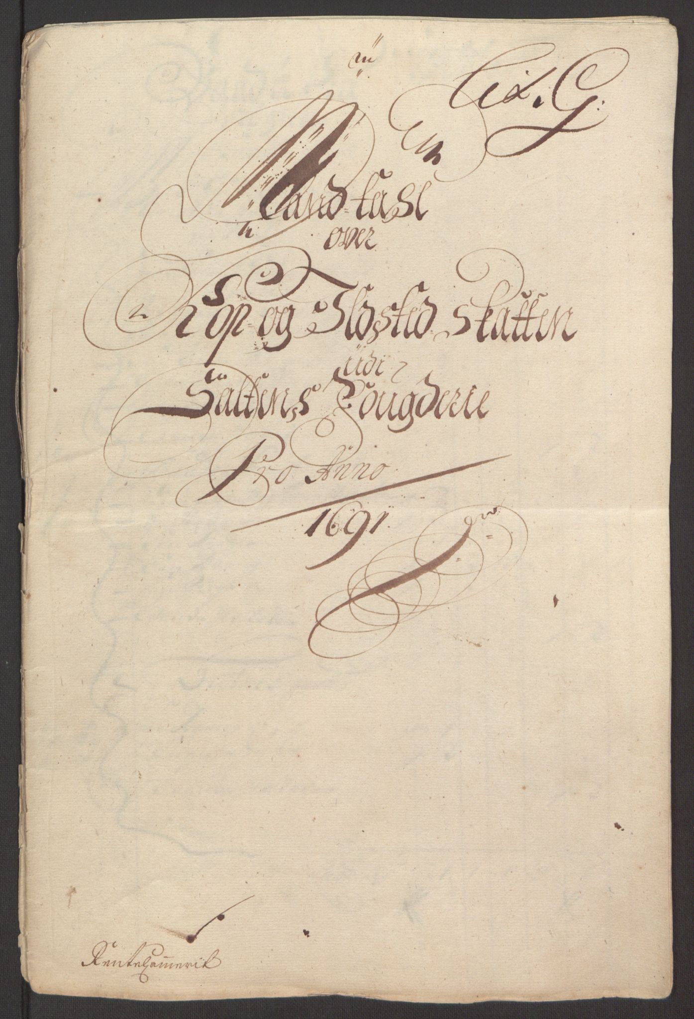 Rentekammeret inntil 1814, Reviderte regnskaper, Fogderegnskap, AV/RA-EA-4092/R66/L4577: Fogderegnskap Salten, 1691-1693, p. 80