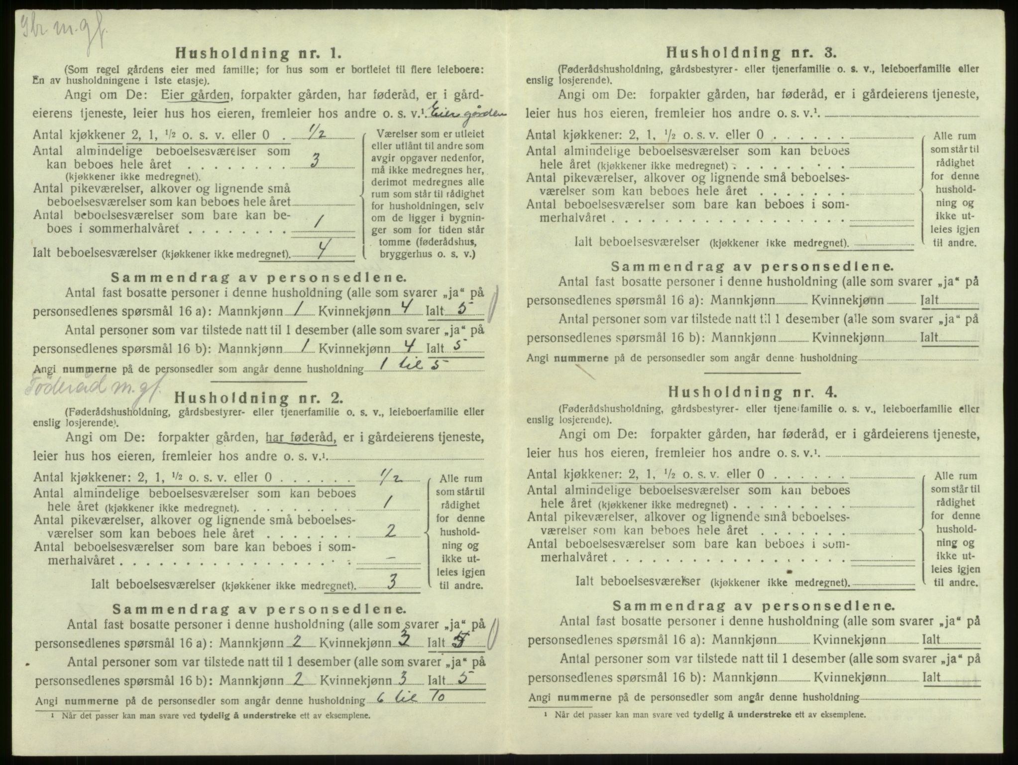 SAB, 1920 census for Austrheim, 1920, p. 240