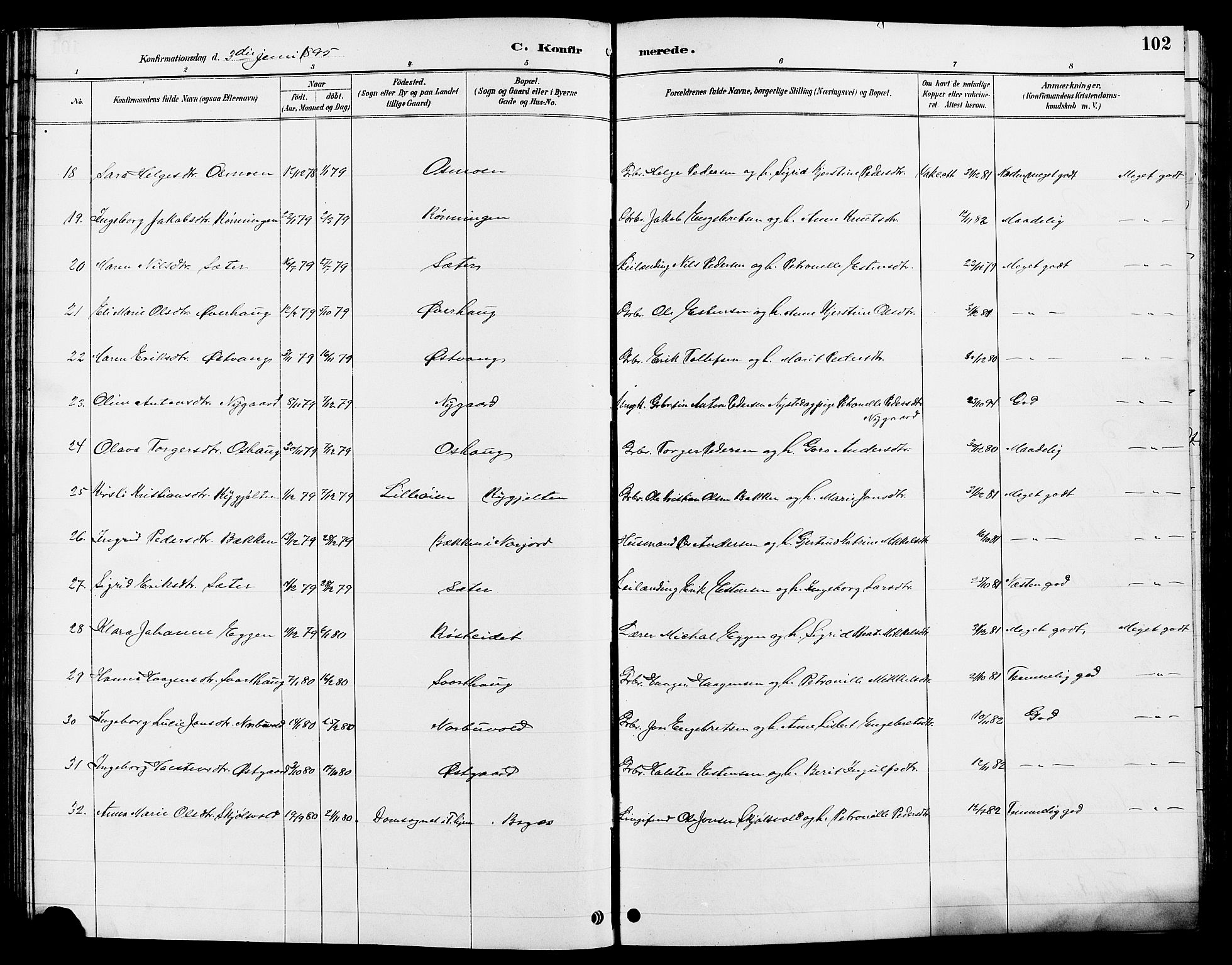 Tolga prestekontor, AV/SAH-PREST-062/L/L0008: Parish register (copy) no. 8, 1887-1912, p. 102