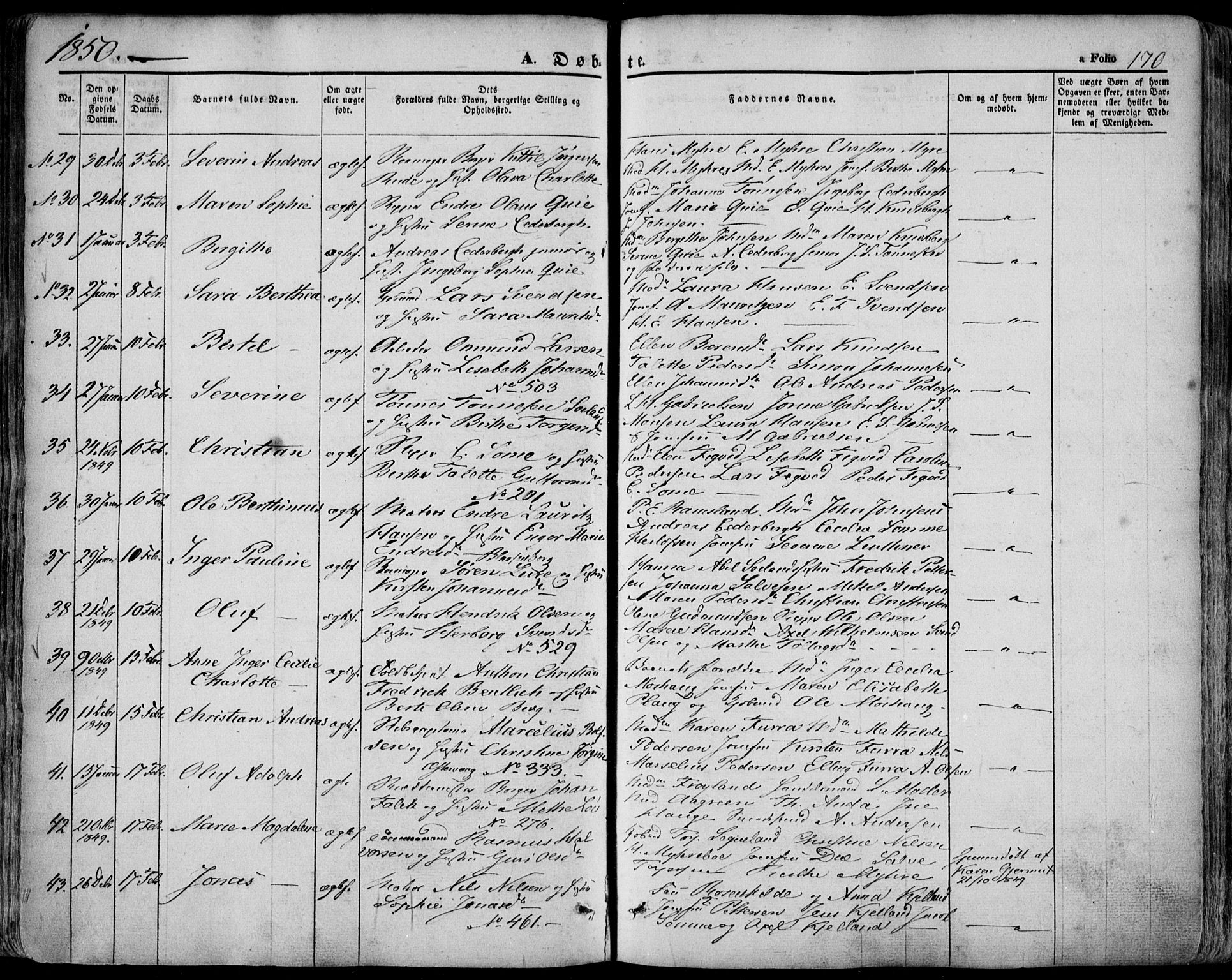 Domkirken sokneprestkontor, SAST/A-101812/001/30/30BA/L0016: Parish register (official) no. A 15, 1844-1854, p. 170