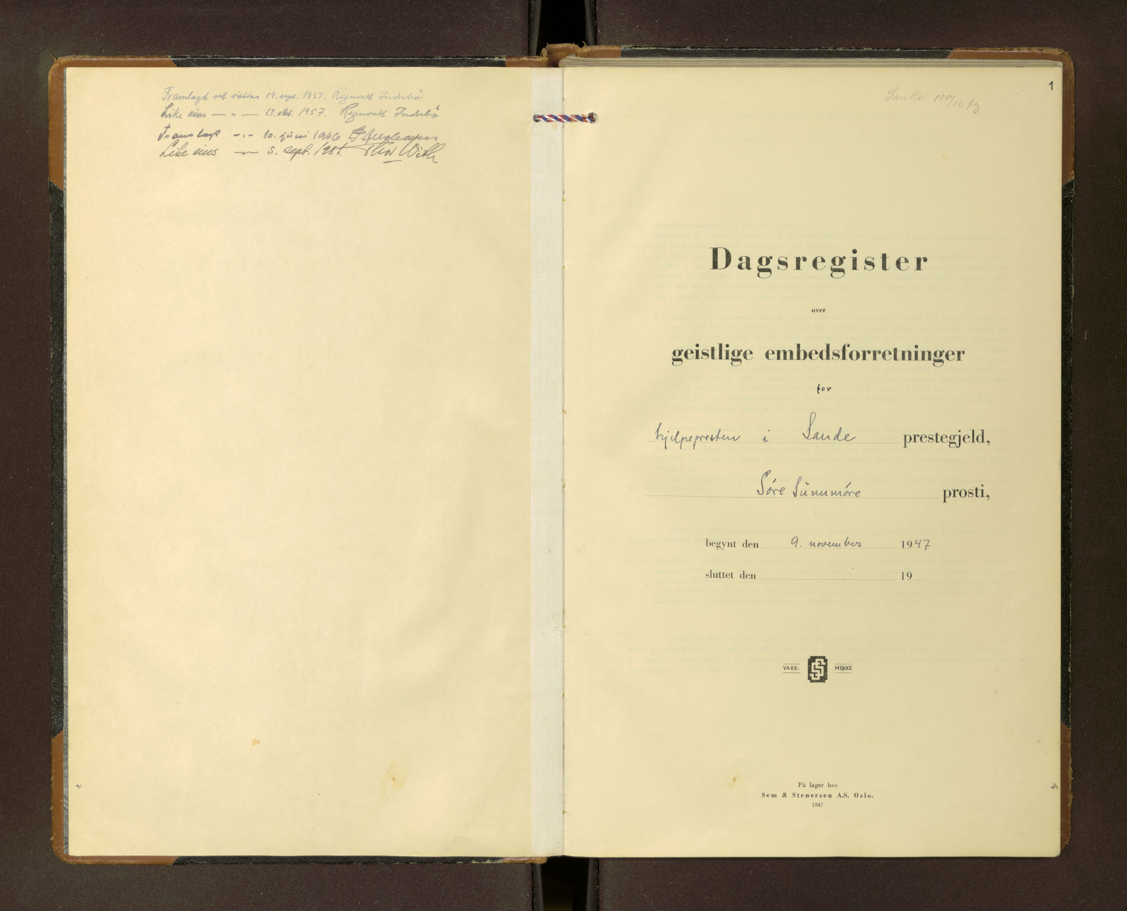 Ministerialprotokoller, klokkerbøker og fødselsregistre - Møre og Romsdal, AV/SAT-A-1454/503/L0045: Diary records no. 503---, 1947-1981, p. 1