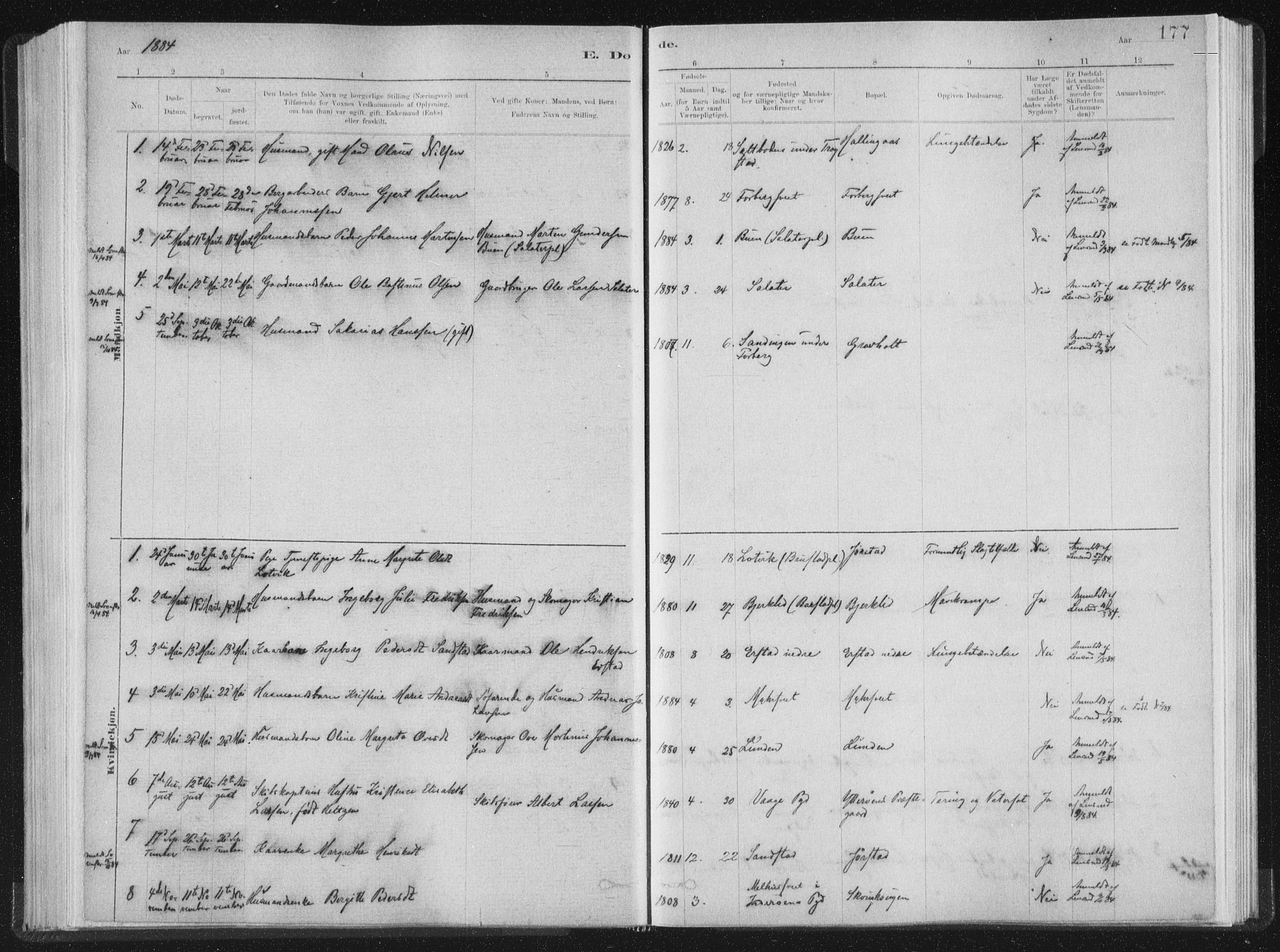 Ministerialprotokoller, klokkerbøker og fødselsregistre - Nord-Trøndelag, SAT/A-1458/722/L0220: Parish register (official) no. 722A07, 1881-1908, p. 177