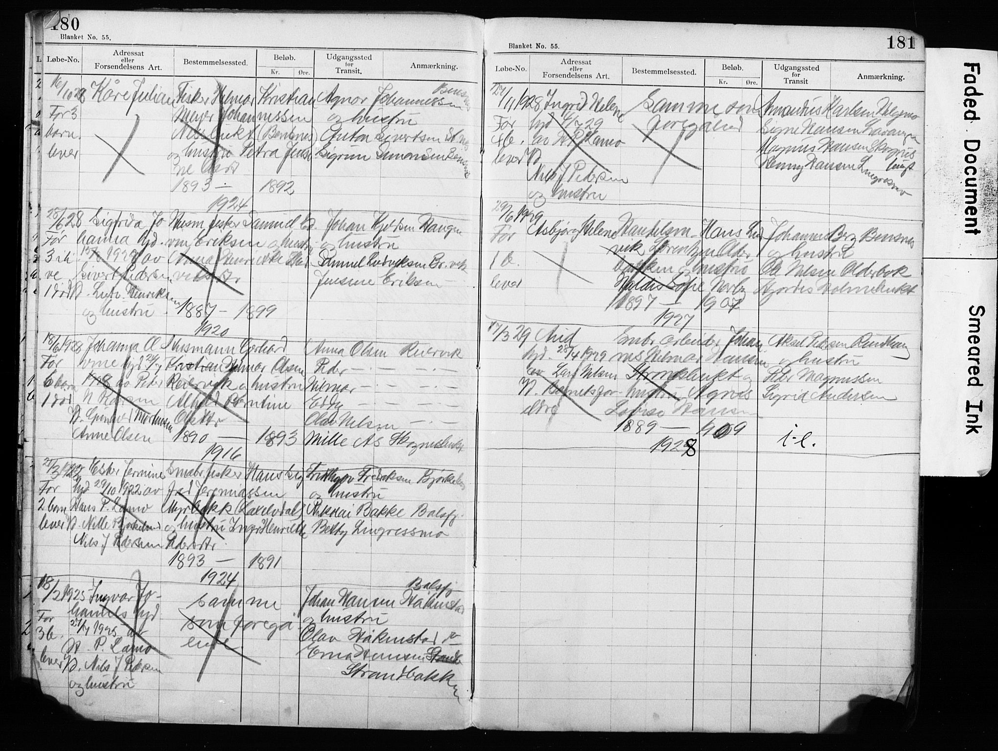 Lyngen sokneprestembete, AV/SATØ-S-1289/H/Ha/L0052/0002: Baptism register no. 52.2, 1915-1928, p. 180-181