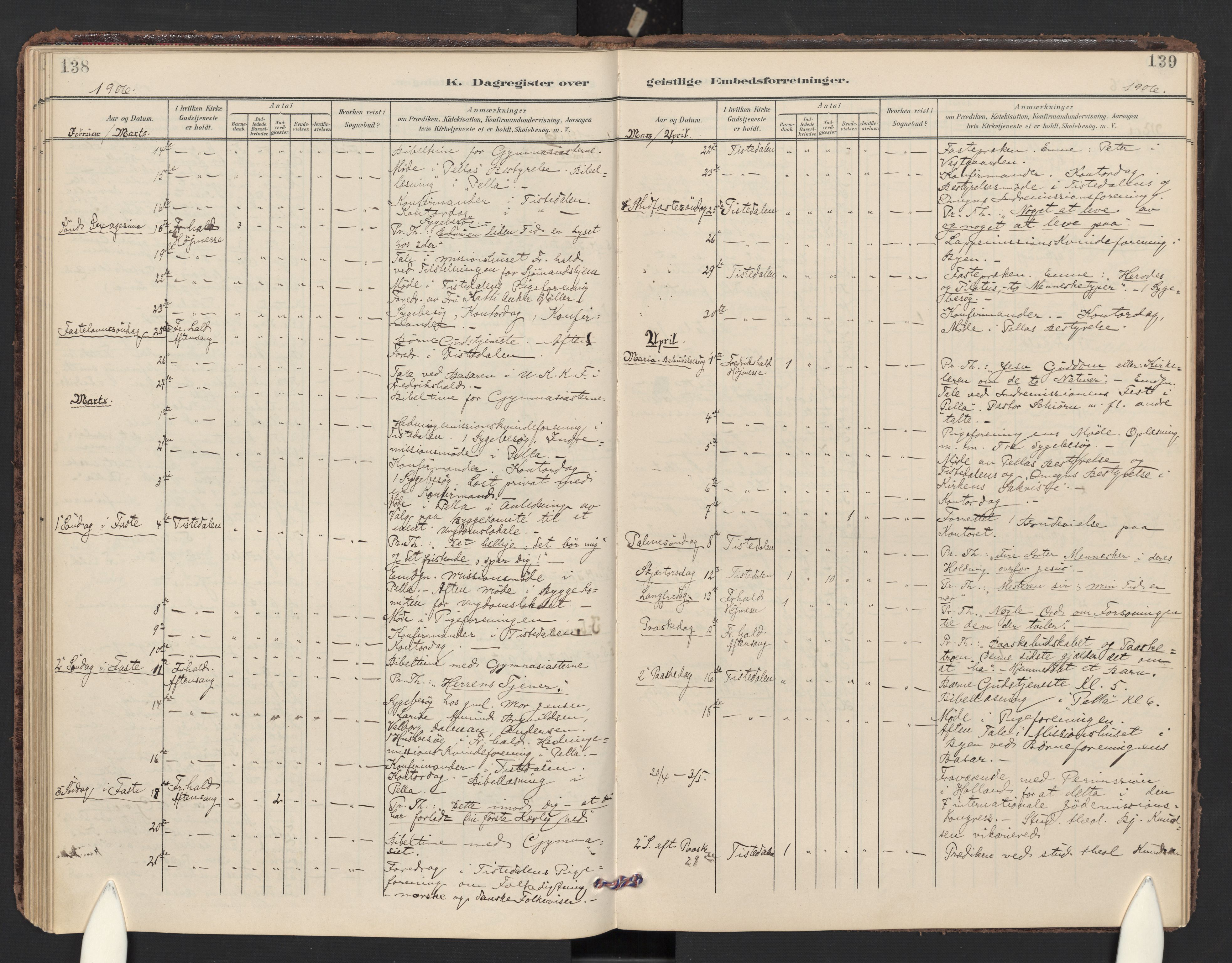 Halden prestekontor Kirkebøker, AV/SAO-A-10909/F/Fc/L0001: Parish register (official) no. III 1, 1902-1908, p. 138-139