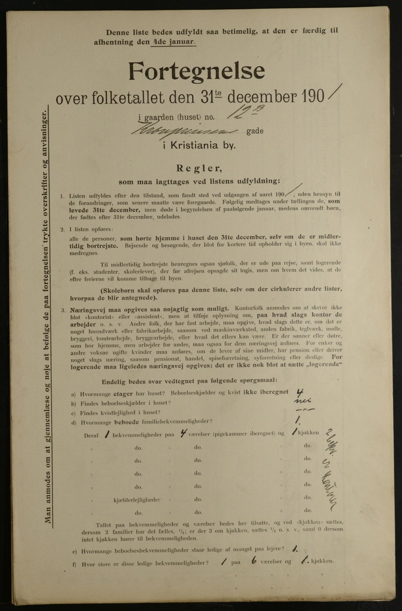 OBA, Municipal Census 1901 for Kristiania, 1901, p. 8417