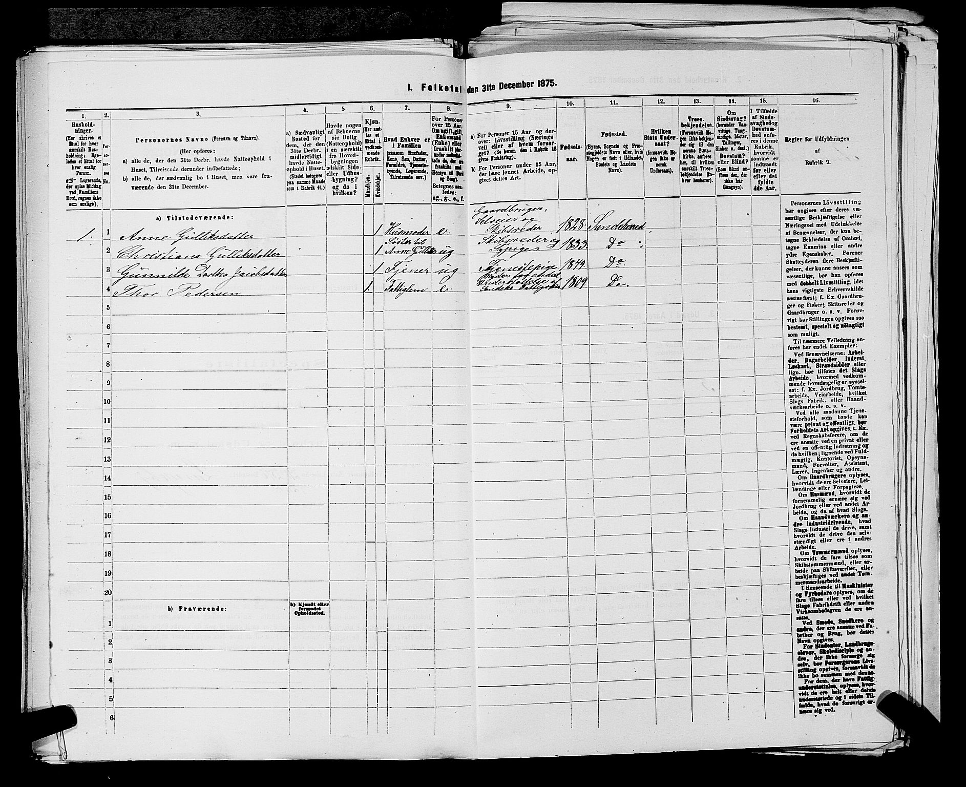 SAKO, 1875 census for 0724L Sandeherred/Sandeherred, 1875, p. 818