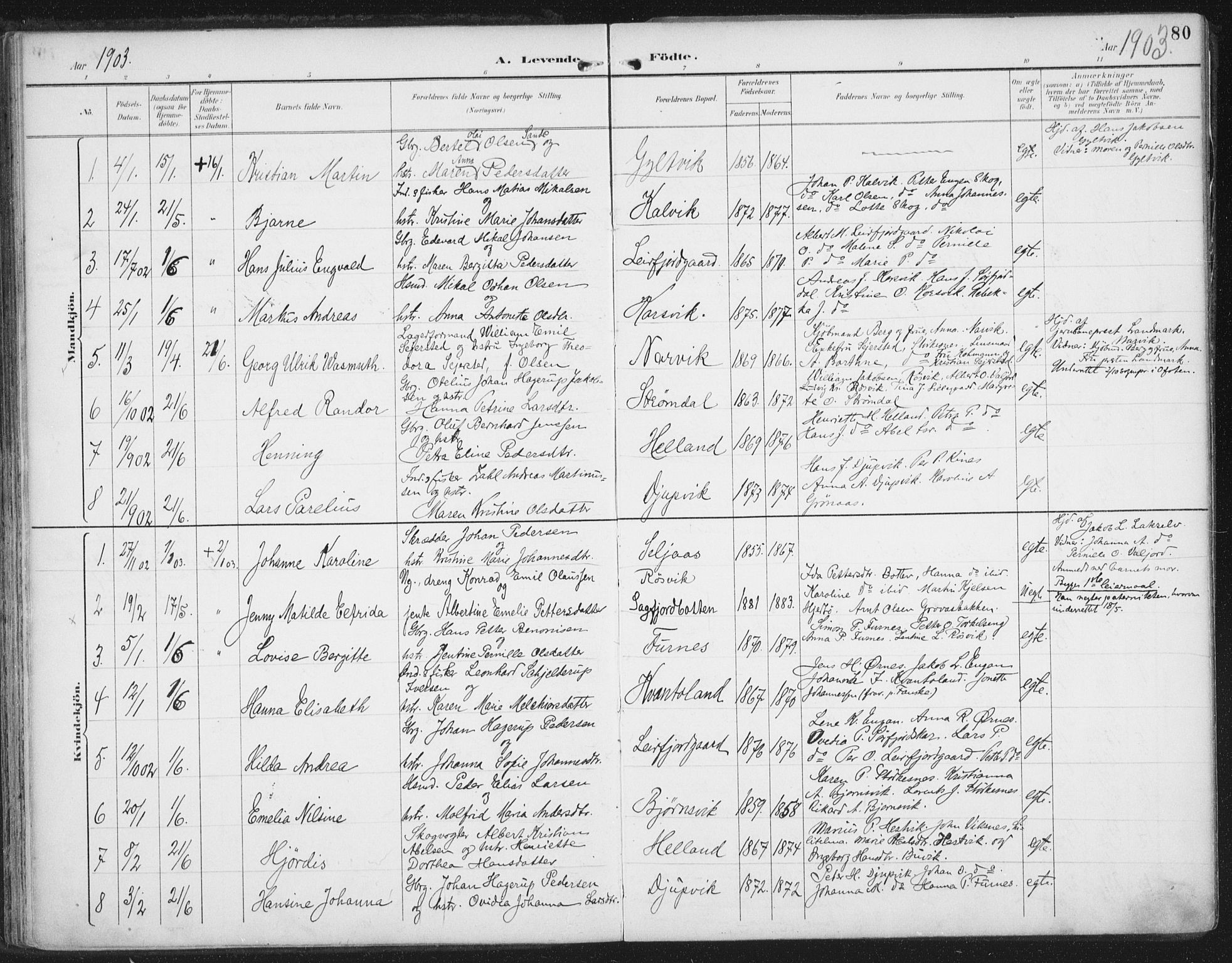 Ministerialprotokoller, klokkerbøker og fødselsregistre - Nordland, SAT/A-1459/854/L0779: Parish register (official) no. 854A02, 1892-1909, p. 80