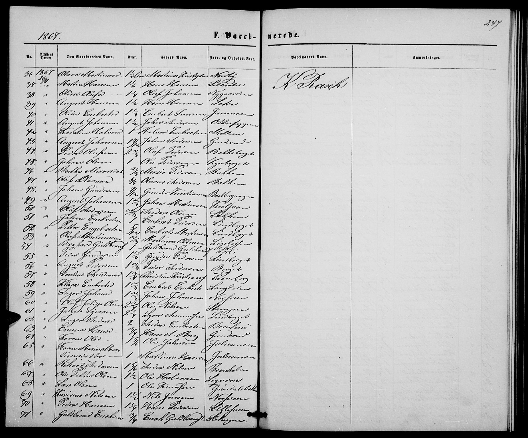 Elverum prestekontor, SAH/PREST-044/H/Ha/Hab/L0004: Parish register (copy) no. 4, 1866-1874, p. 247