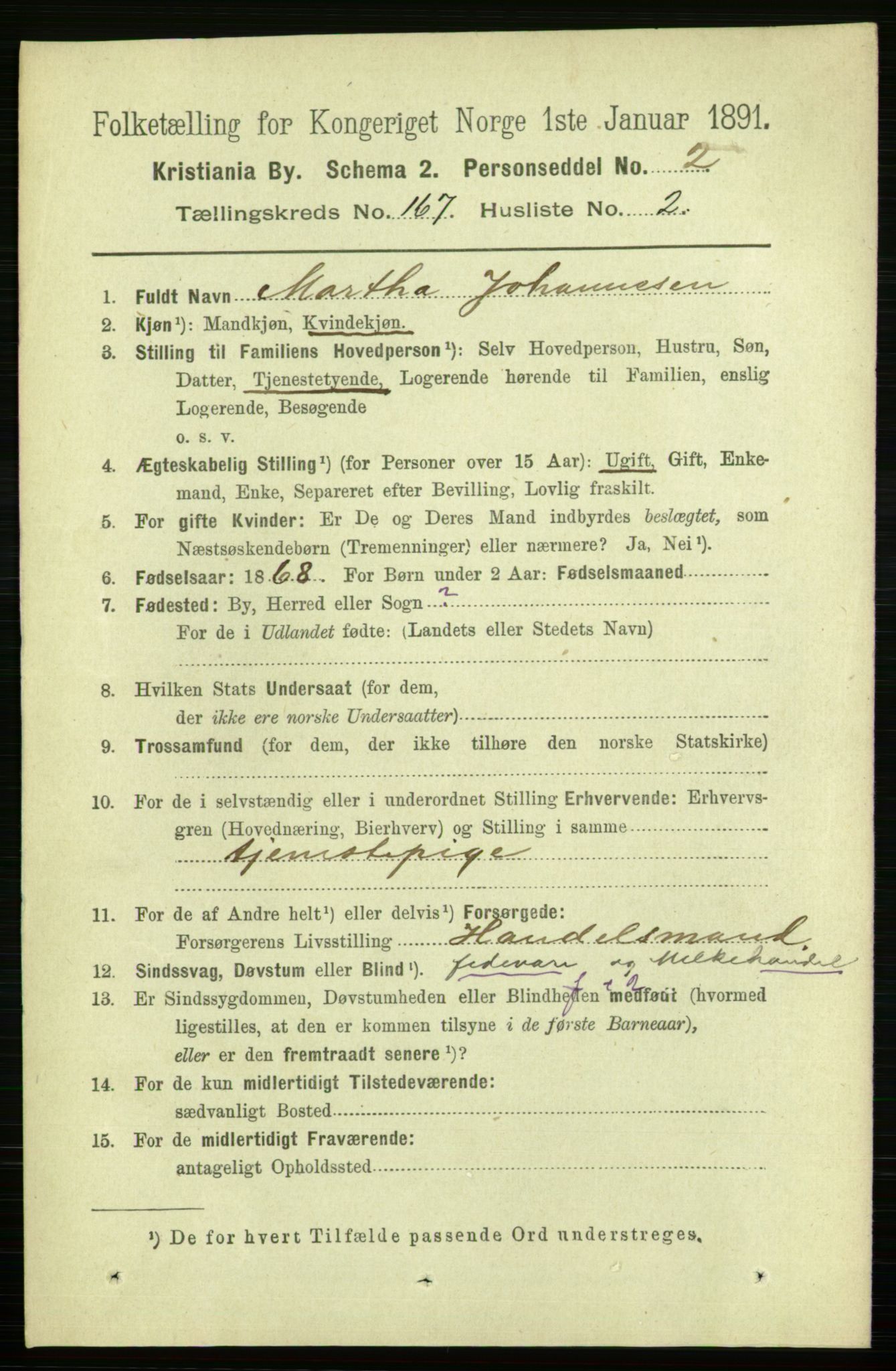 RA, 1891 census for 0301 Kristiania, 1891, p. 97290