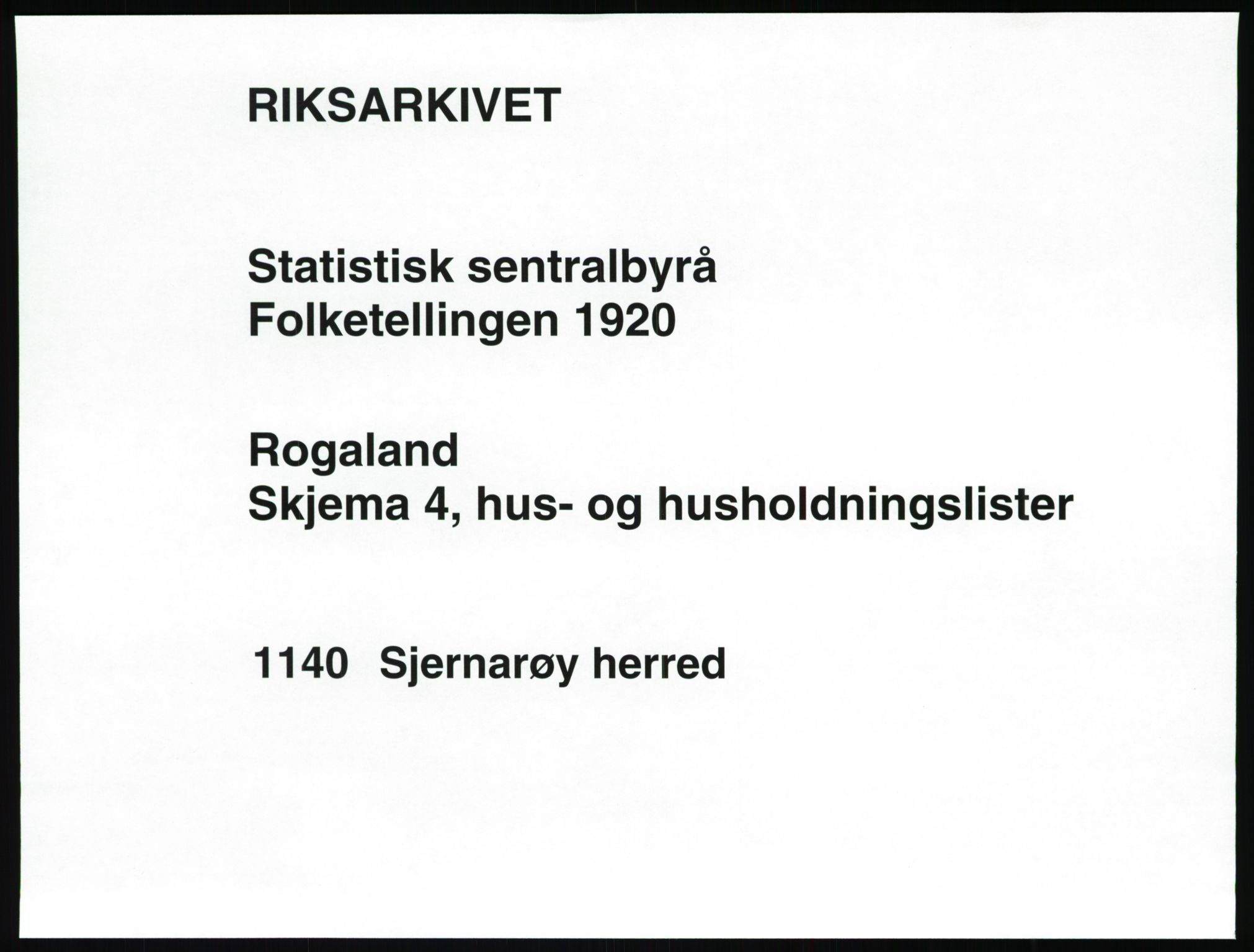 SAST, 1920 census for Sjernarøy, 1920, p. 34