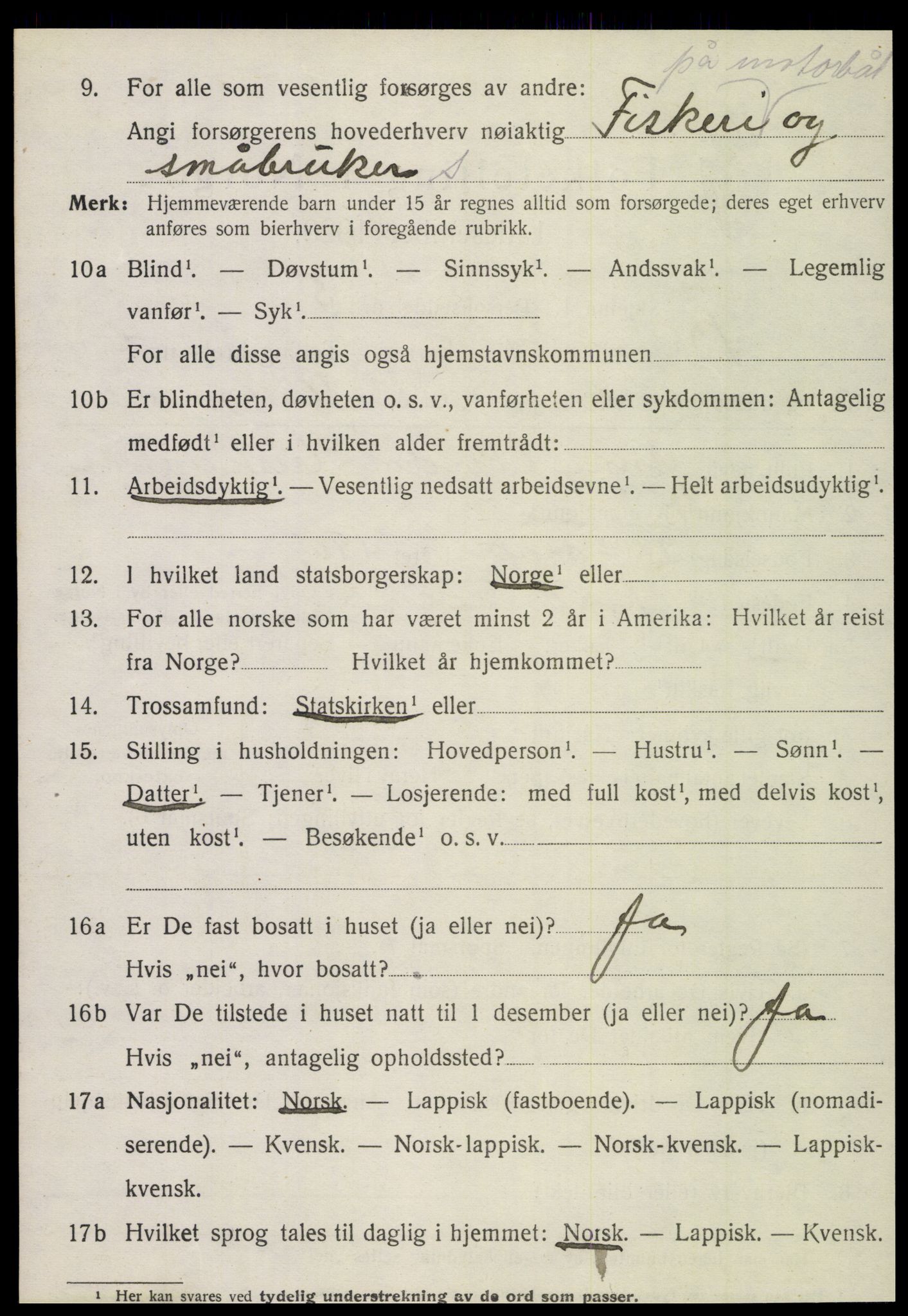 SAT, 1920 census for Brønnøy, 1920, p. 4377