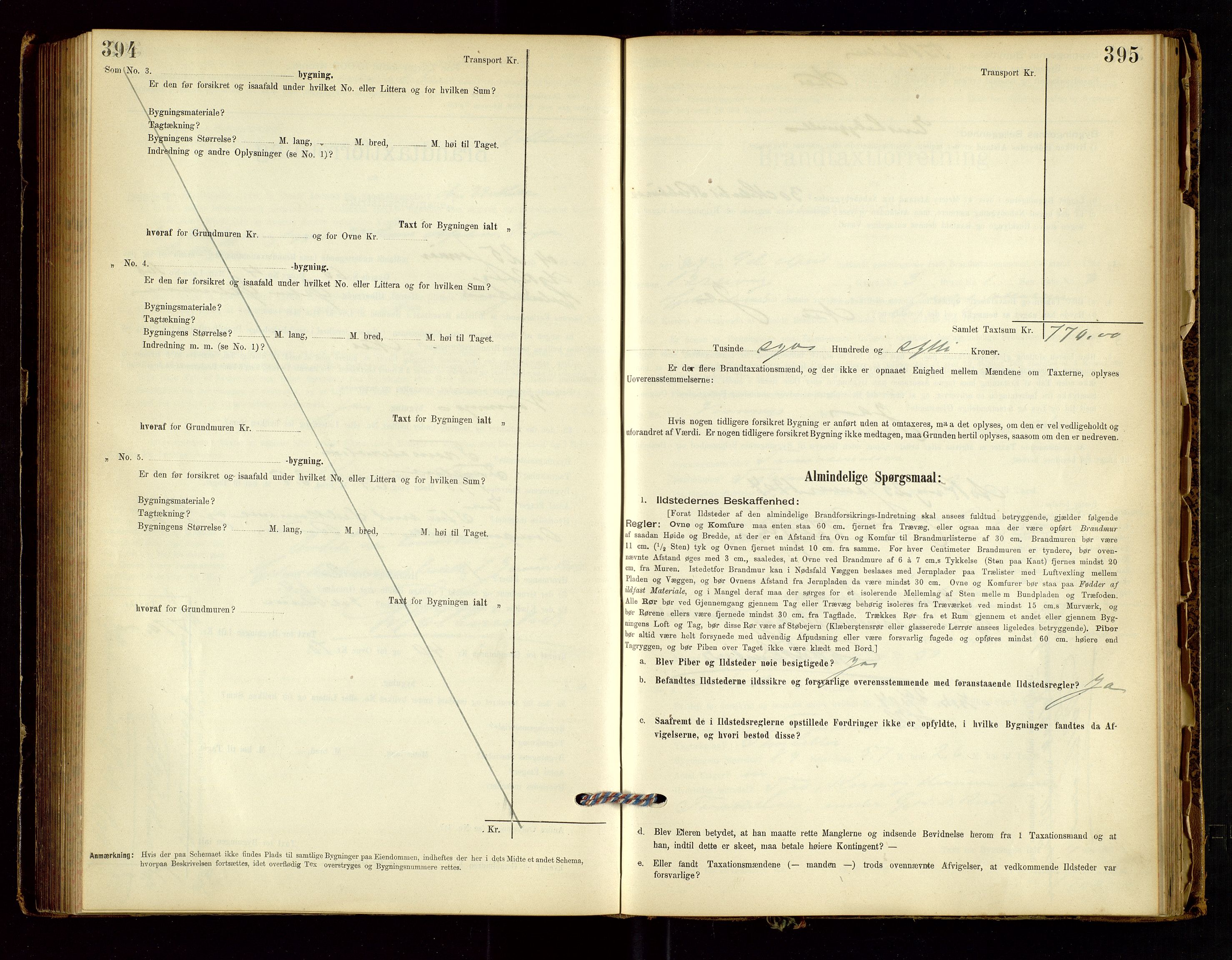 Hjelmeland lensmannskontor, AV/SAST-A-100439/Gob/L0001: "Brandtaxationsprotokol", 1895-1932, p. 394-395