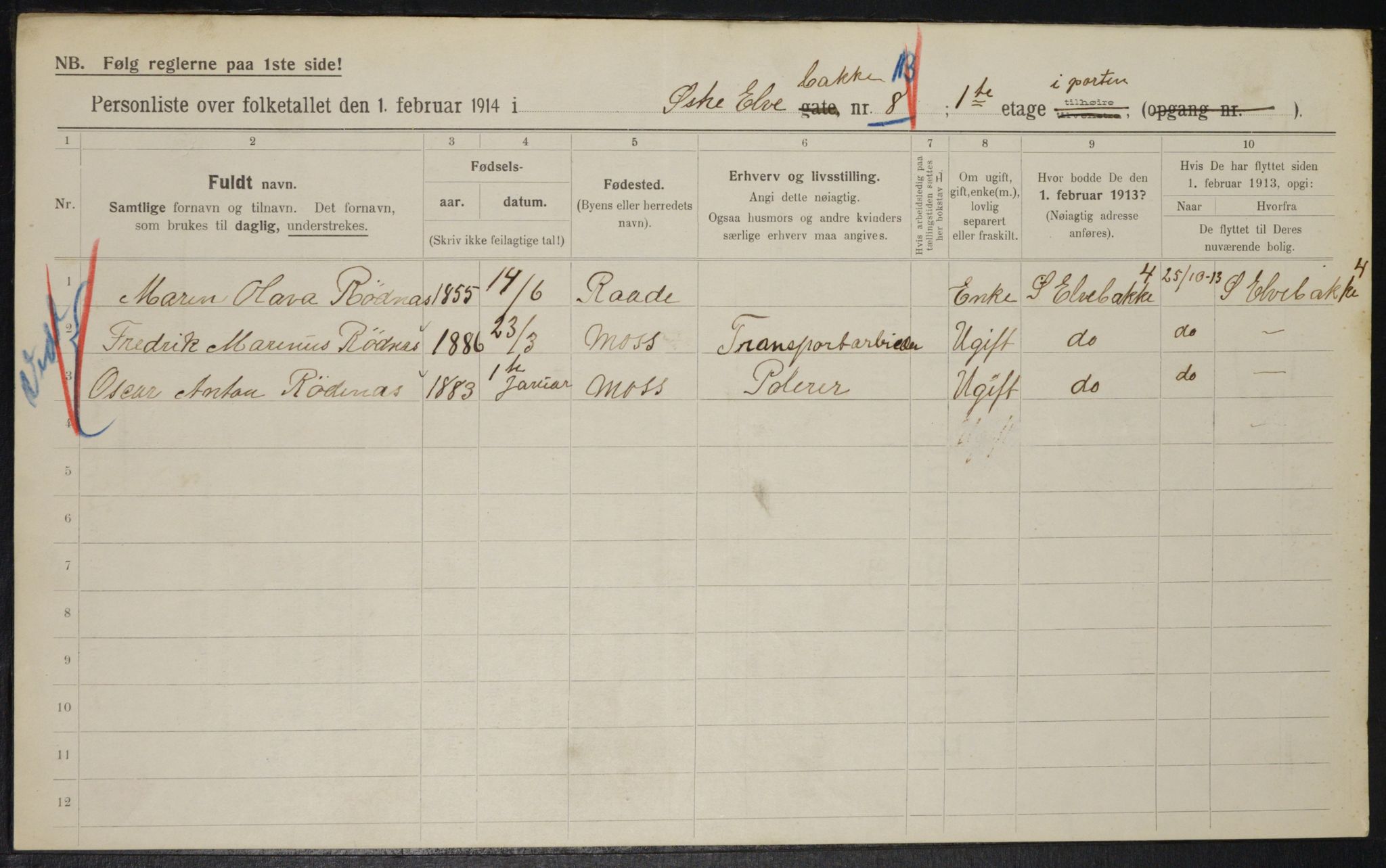 OBA, Municipal Census 1914 for Kristiania, 1914, p. 130443